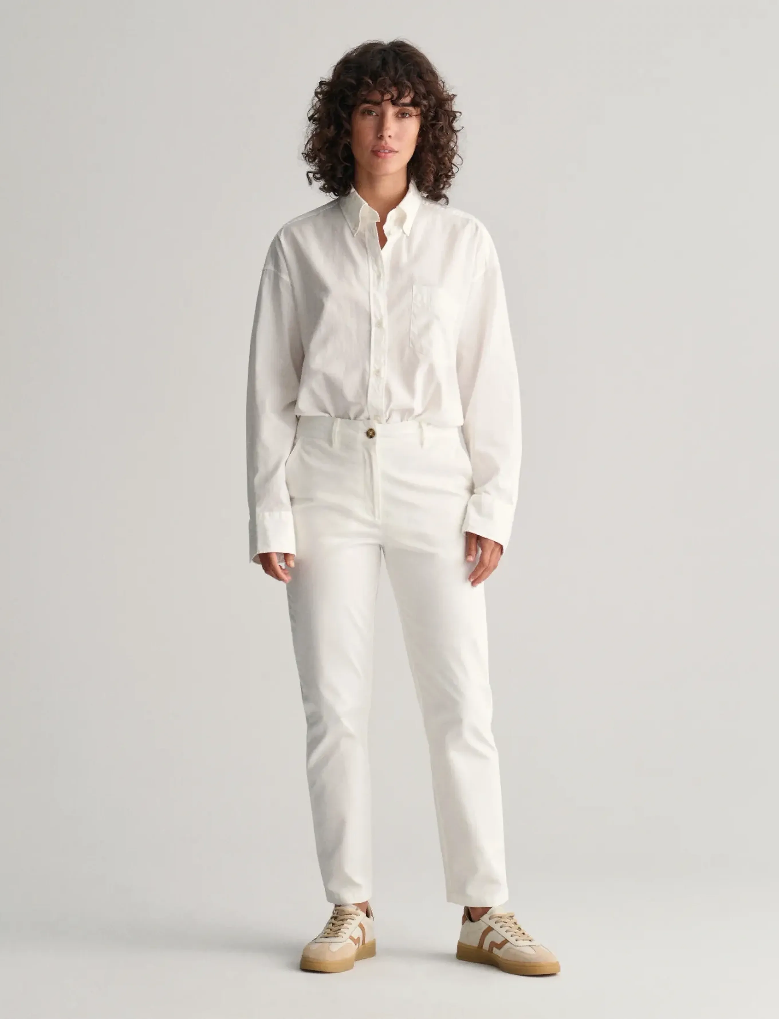 Gant Slim Chinos, Kvinder, Slim Chinos, Hvid, Str: 44