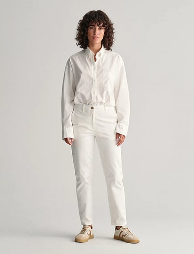 Gant SLIM CHINOS - Byxor - EGGSHELL / white