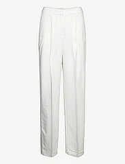 GANT - RELAXED PLEATED PANTS - tiesaus kirpimo kelnės - white - 0