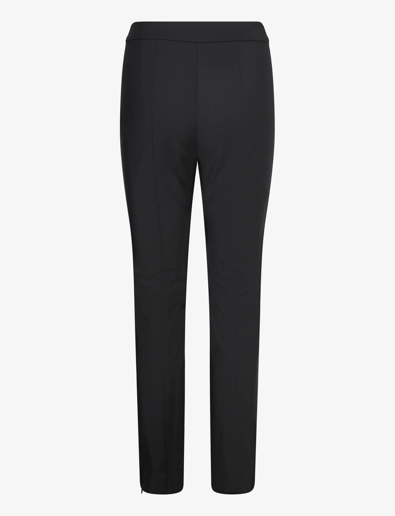 GANT - SLIM PINTUCK ZIP PANTS - slim fit trousers - ebony black - 1