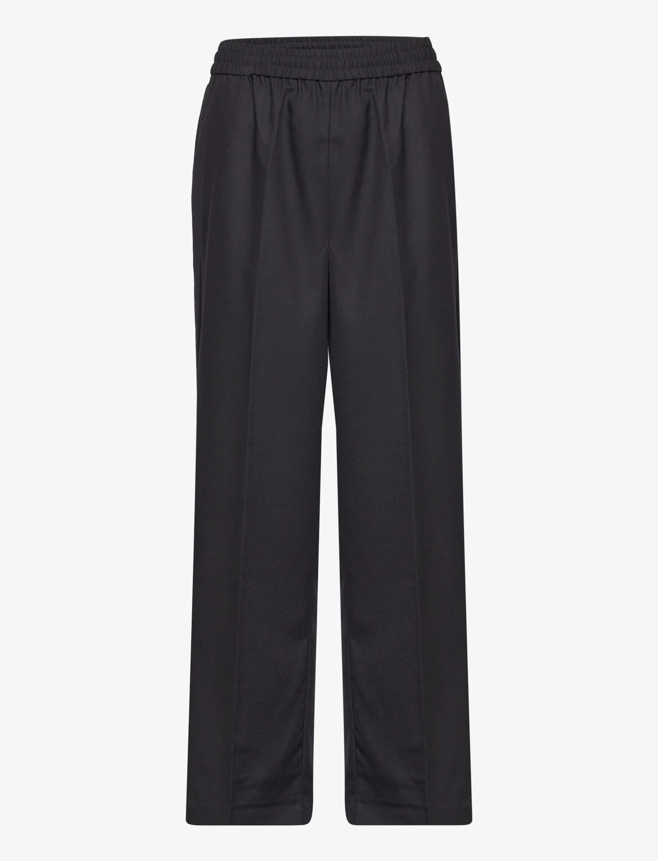 GANT - RELAXED PULL ON PANTS - bukser med brede ben - ebony black - 0
