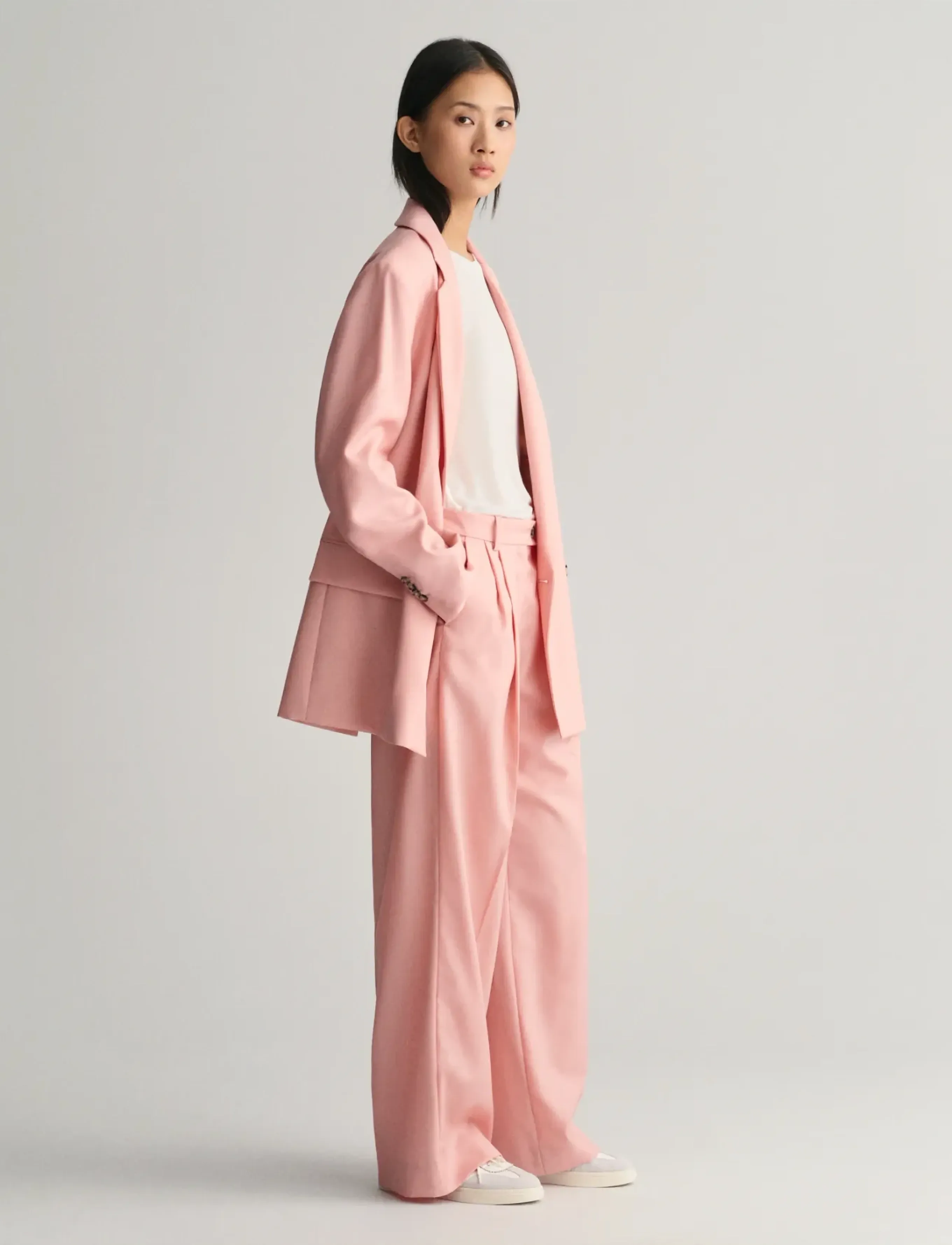 GANT - REL WIDE LEG PANT - dusty rose - 5