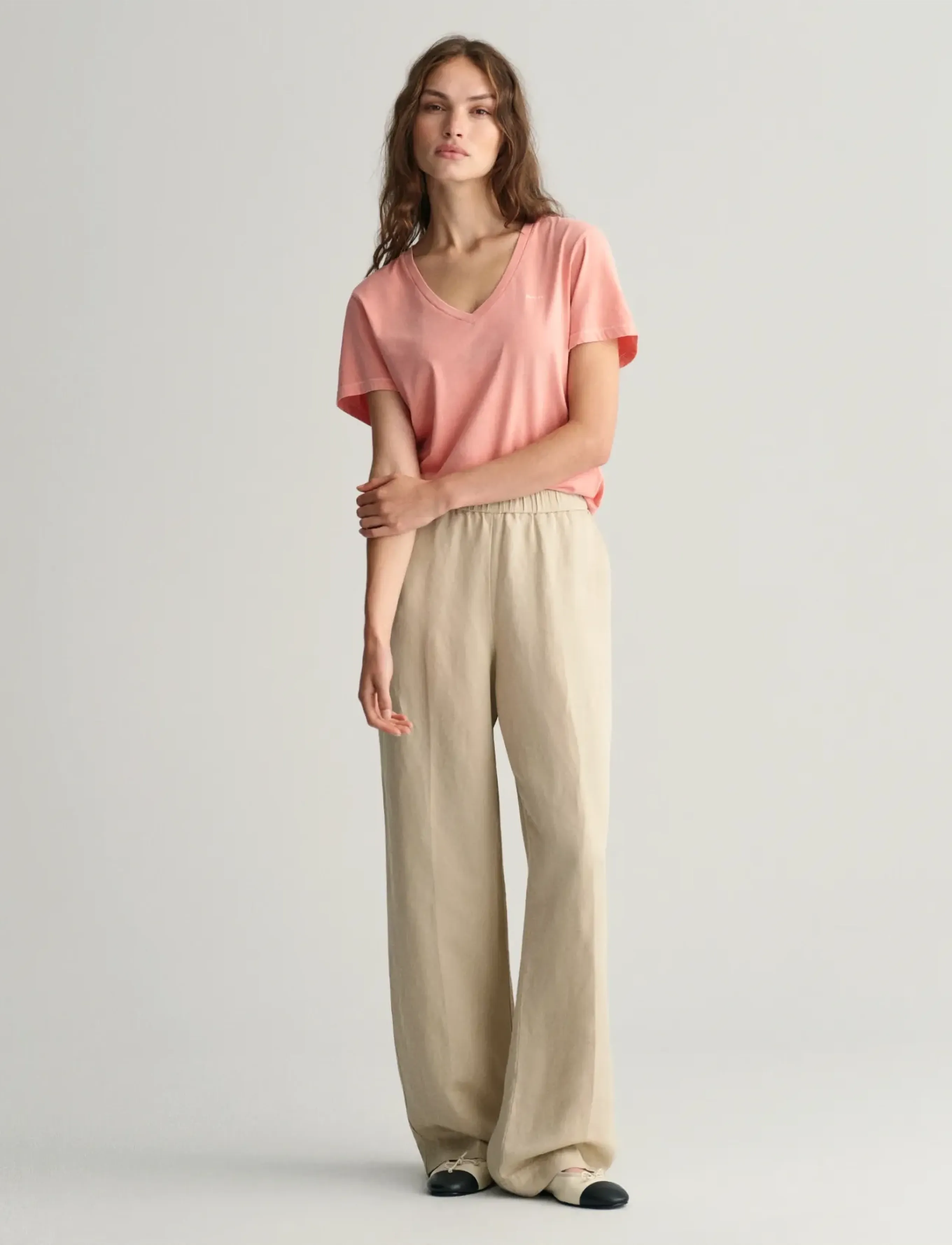 GANT REL LINEN BLEND PULL ON PANTS - Kollektsioonid - DRY SAND / beige