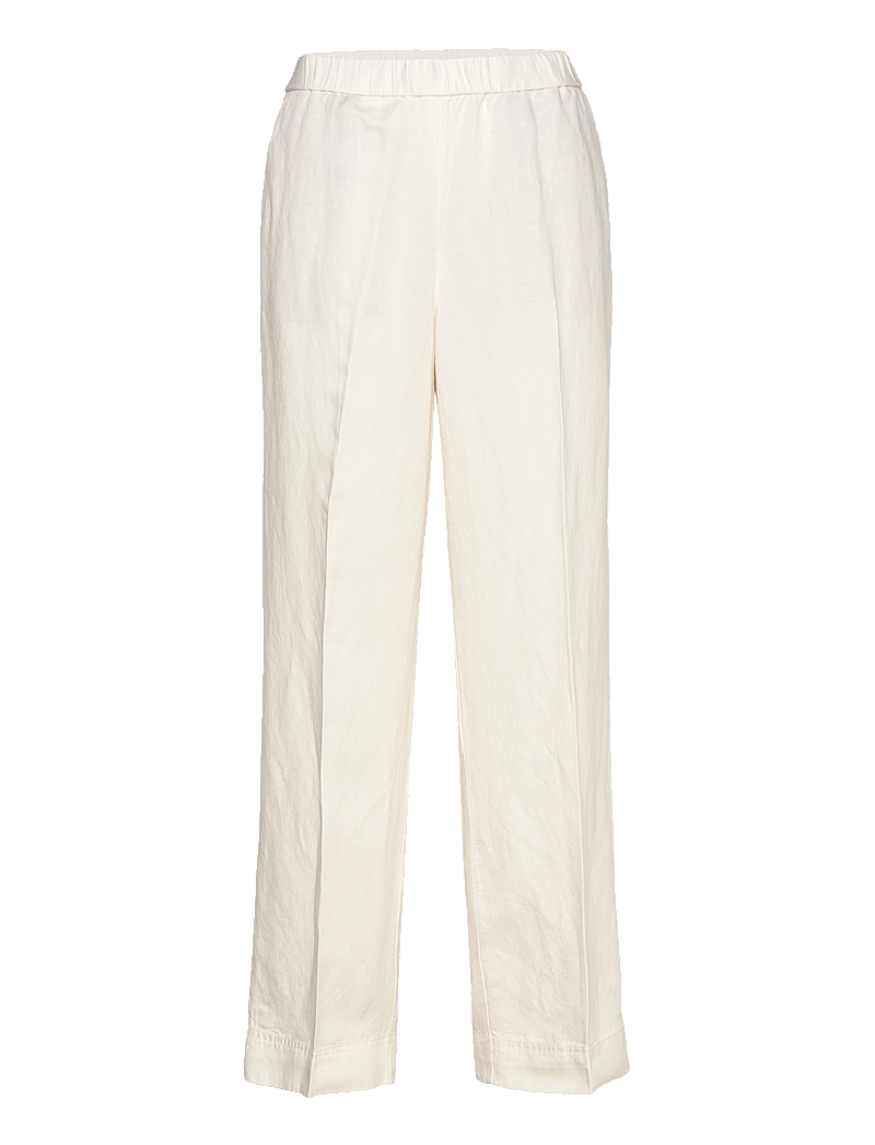 GANT - REL LINEN BLEND PULL ON PANTS - hørbukser - eggshell - 0