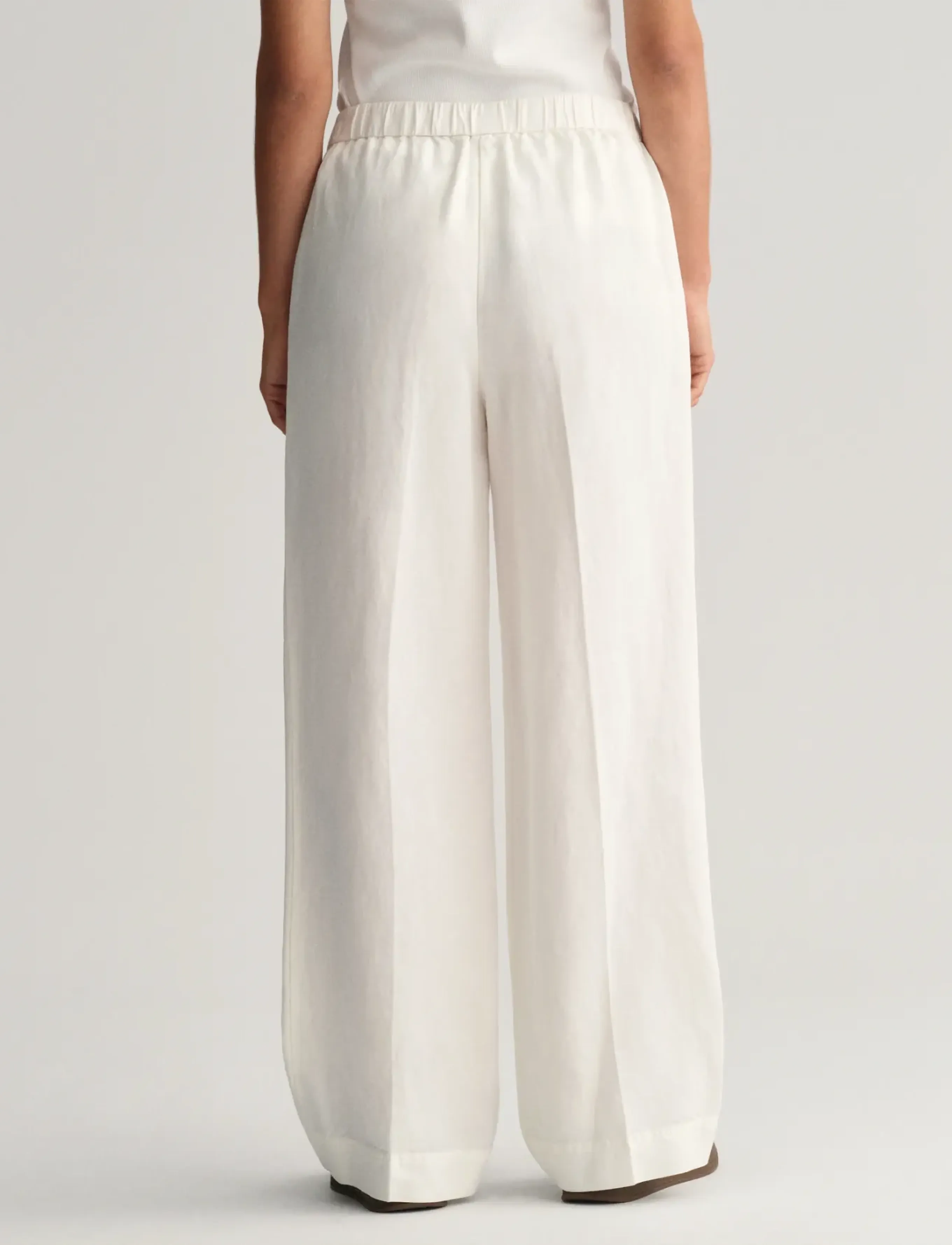 GANT - REL LINEN BLEND PULL ON PANTS - eggshell - 3