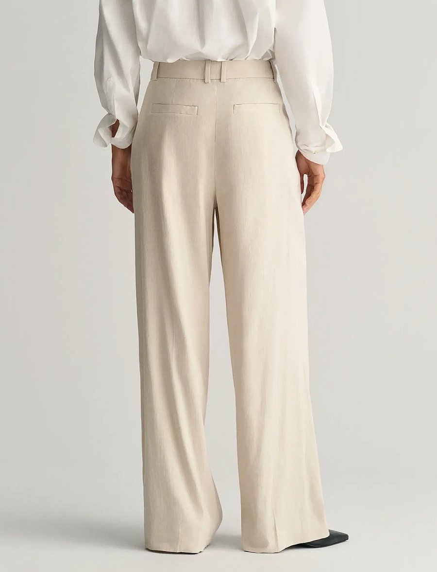 Gant - REL STRETCH LINEN TAILORED PANT - linased püksid - soft oat - 3
