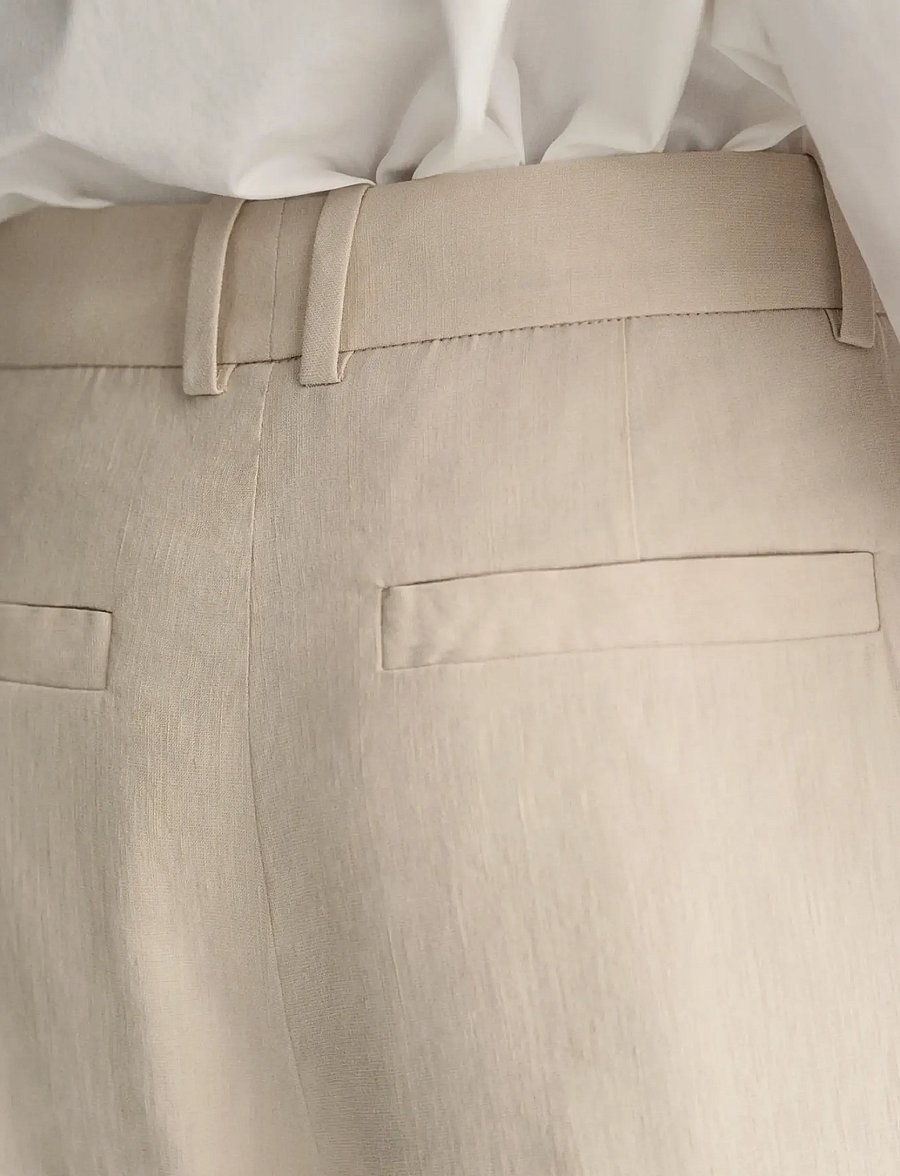 Gant - REL STRETCH LINEN TAILORED PANT - linased püksid - soft oat - 4