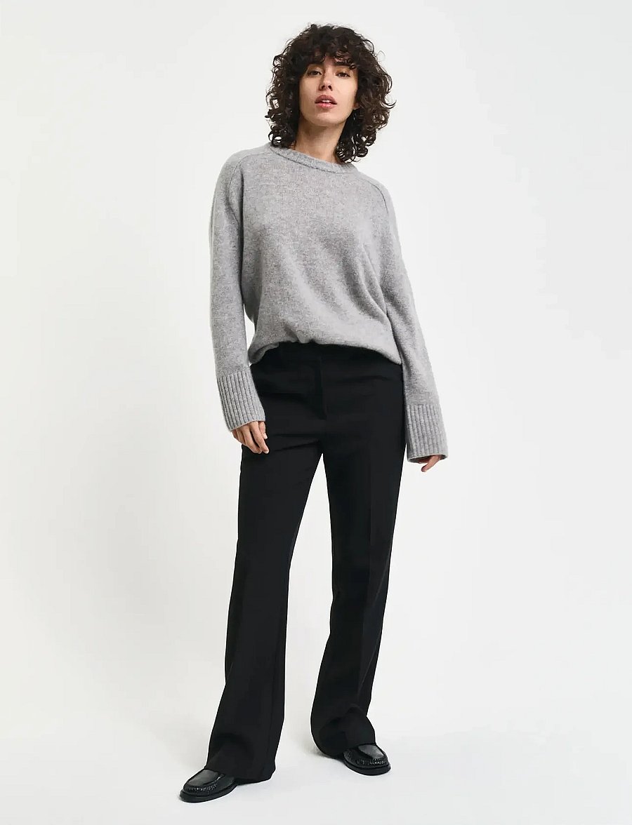 Gant - Slim Flared Slacks - alt laiad püksid - black - 0