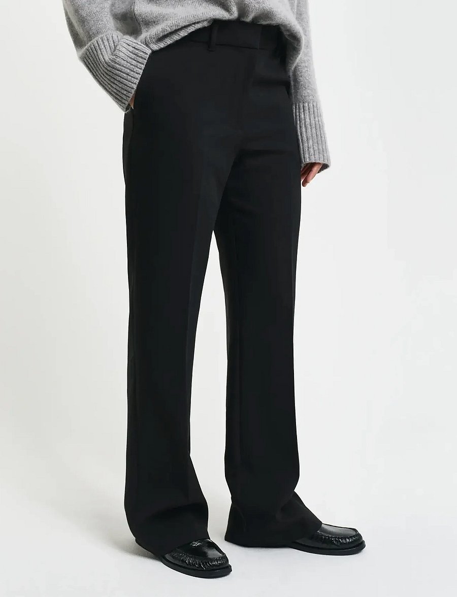 Gant - Slim Flared Slacks - alt laiad püksid - black - 4