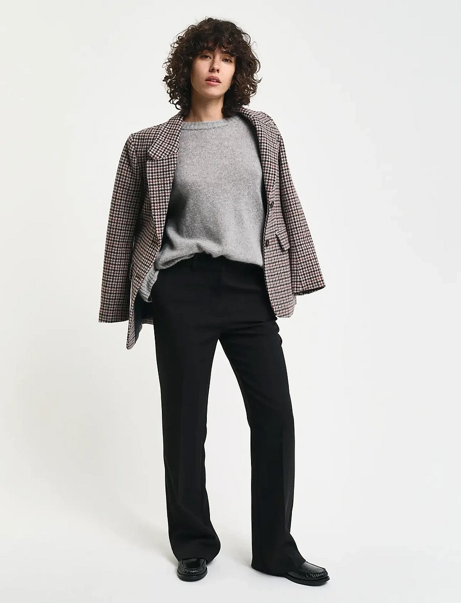 Gant - Slim Flared Slacks - alt laiad püksid - black - 5