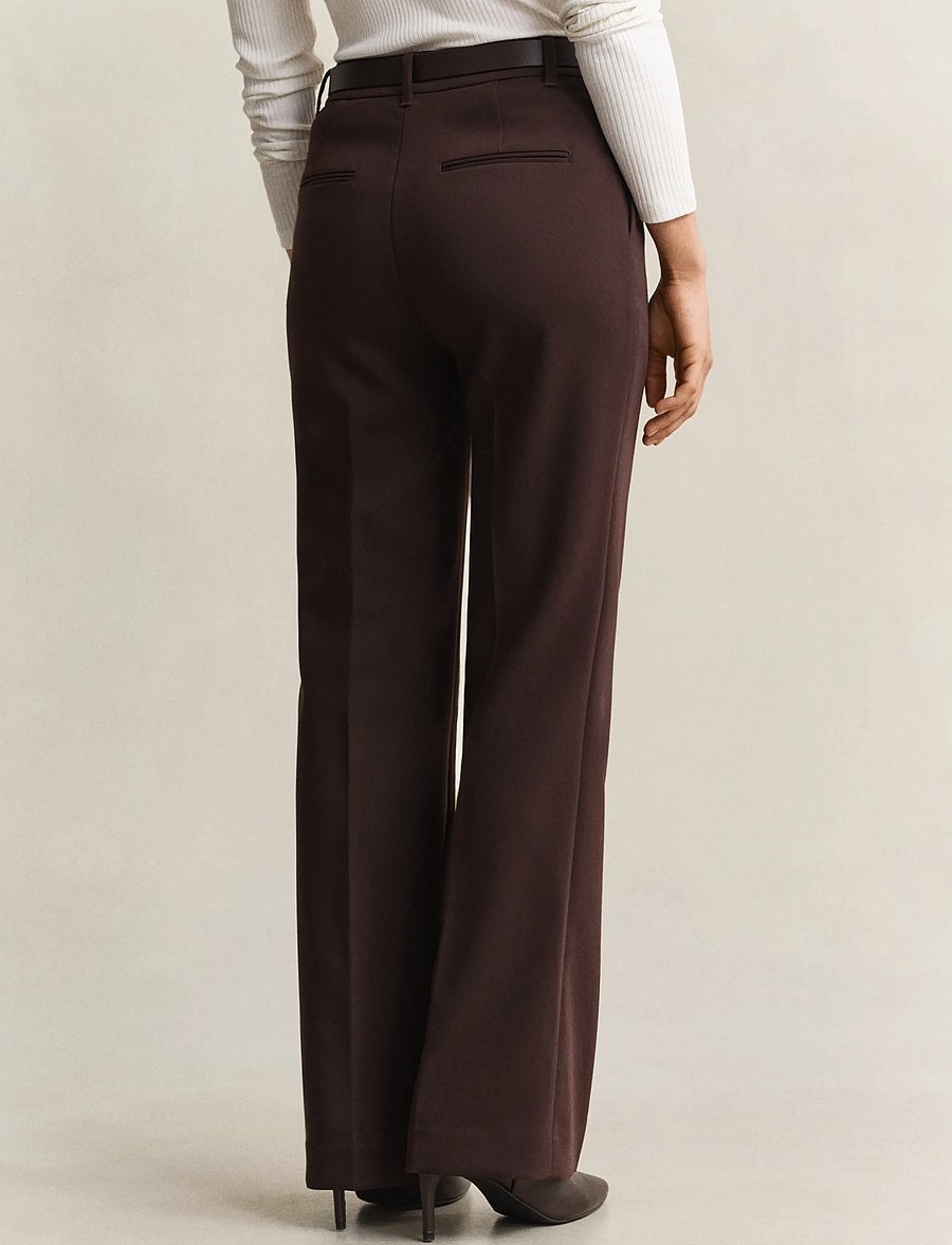 Gant - Slim Flared Slacks - alt laiad püksid - deep brown - 2