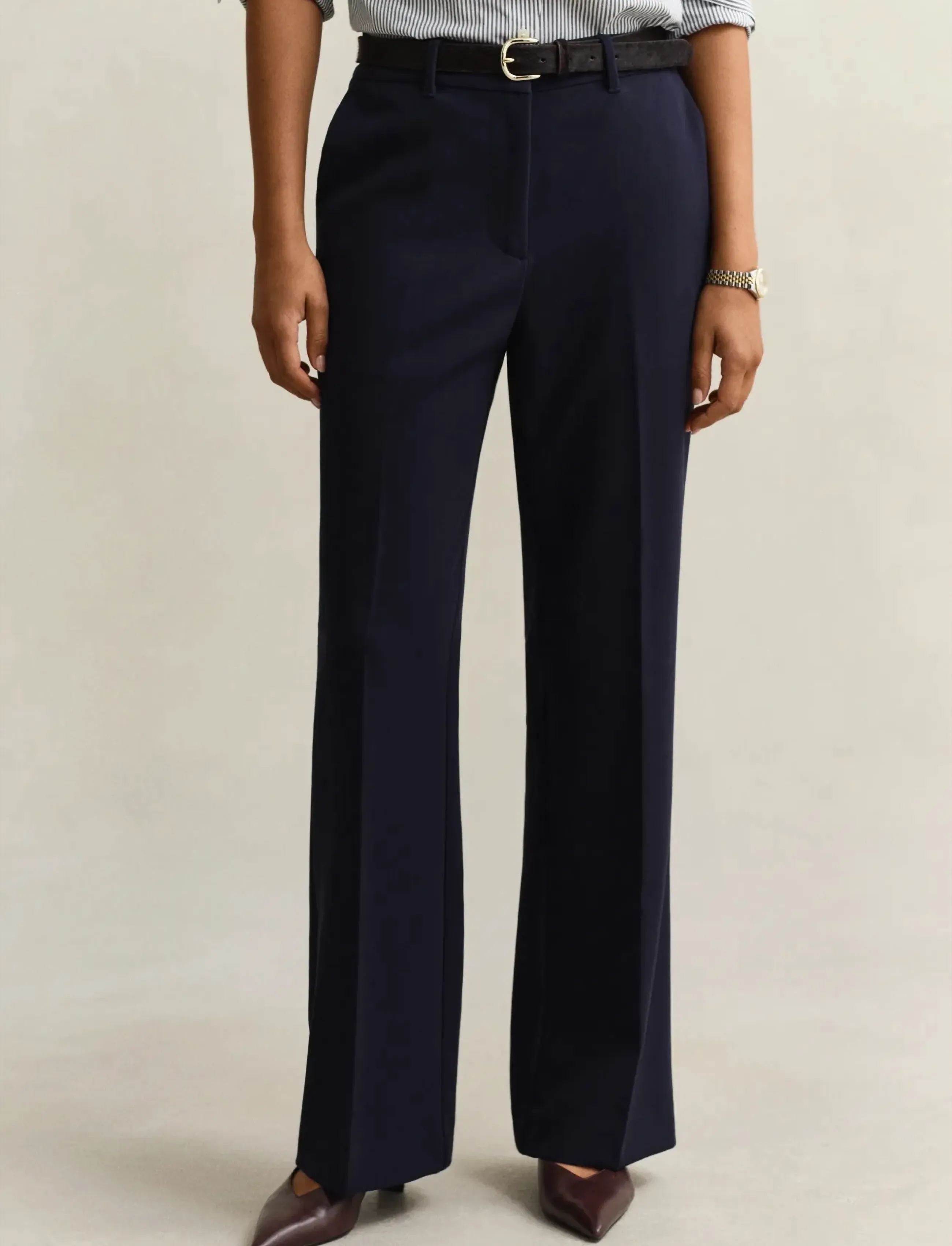 Gant Slim Flared Slacks, 40, Navy, Bukser > Lige Ben, Dame