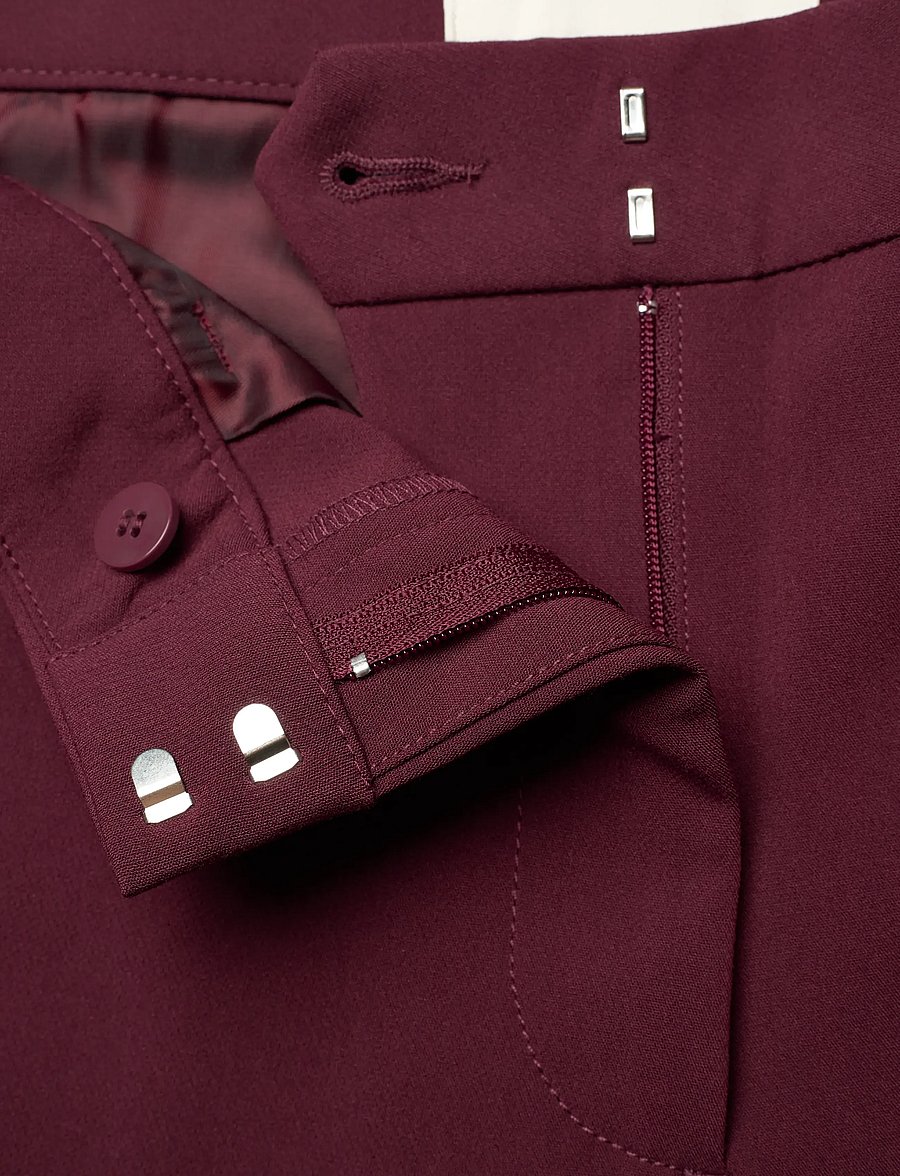 Gant - Slim Flared Slacks - alt laiad püksid - plum wine - 3