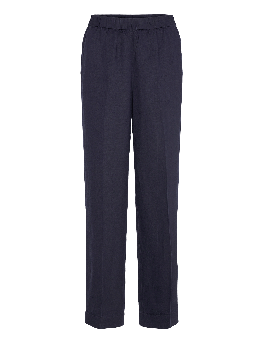 Gant - LINEN BLEND PULL ON PANTS - hørbukser - evening blue - 1