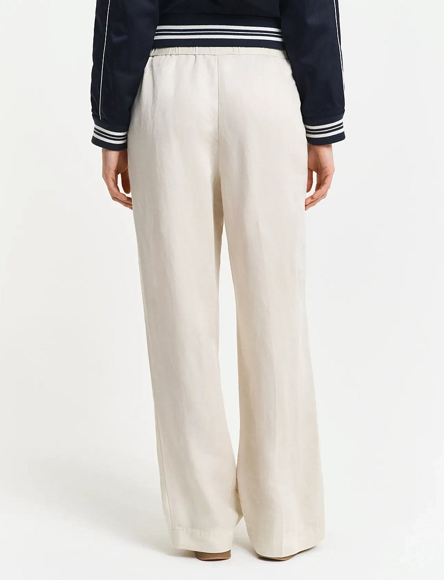Gant - LINEN BLEND PULL ON PANTS - hørbukser - putty - 3
