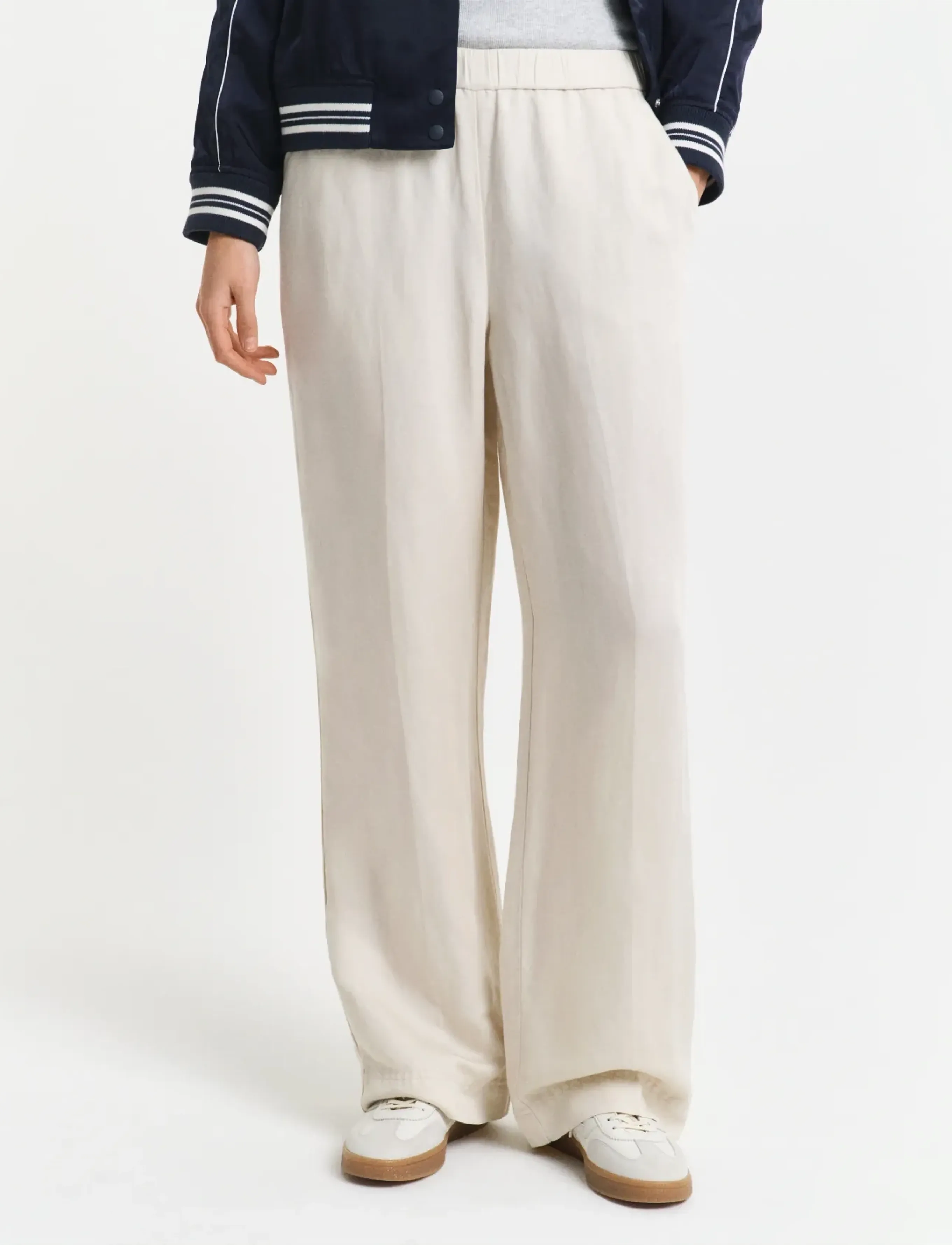 Gant - LINEN BLEND PULL ON PANTS - leinenhosen - putty - 4