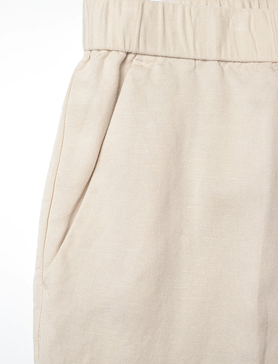 Gant - LINEN BLEND PULL ON PANTS - hørbukser - putty - 5