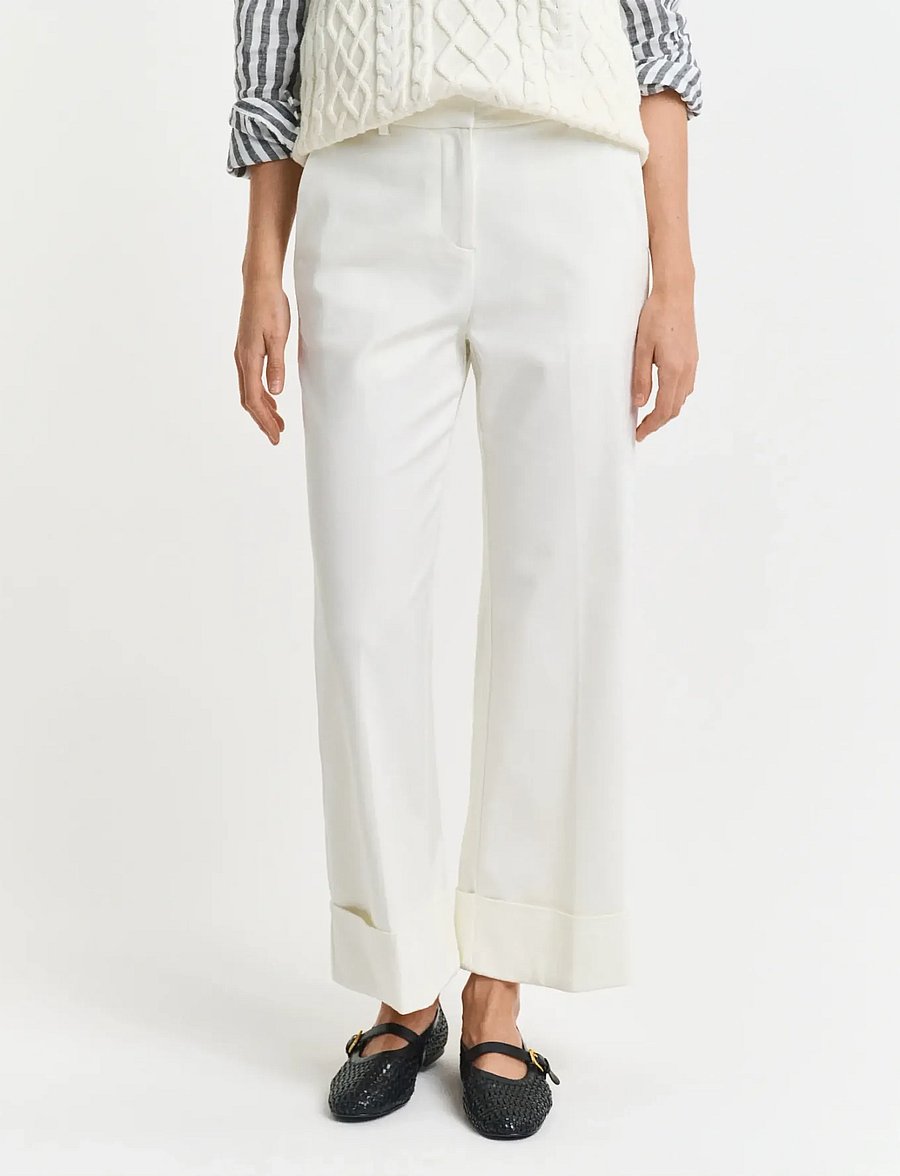 Gant - TURN-UP CREASE PANTS - moetrendid - eggshell - 0