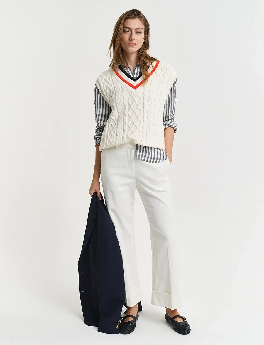 Gant - TURN-UP CREASE PANTS - moetrendid - eggshell - 4
