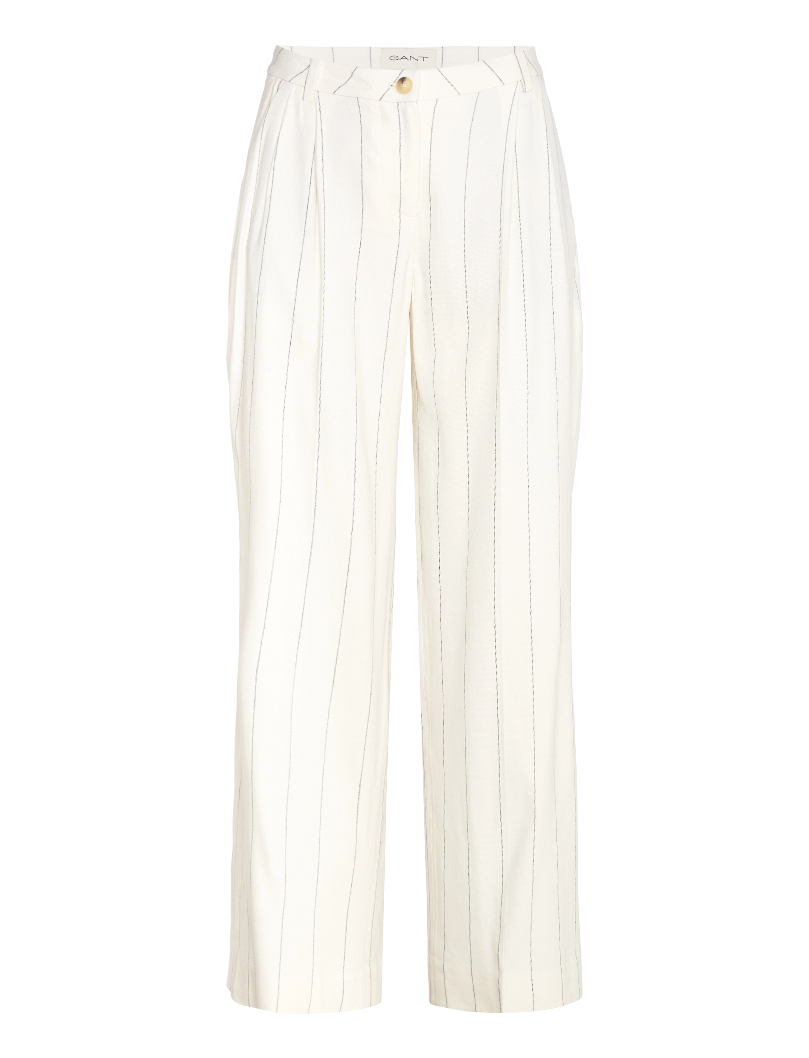 Gant TAILORED PLEATED LINEN BLEND PANTS - Püksid - EGGSHELL / white