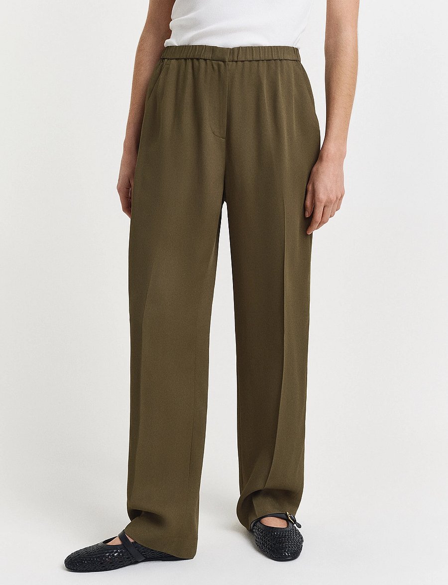 Gant - FLUID PANTS - anzugshosen - moss green - 3