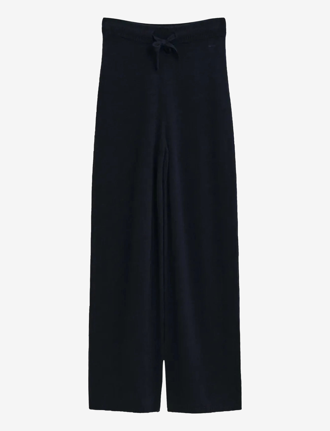 GANT - WOOL KNITTED PANTS - bukser med brede ben - evening blue - 1