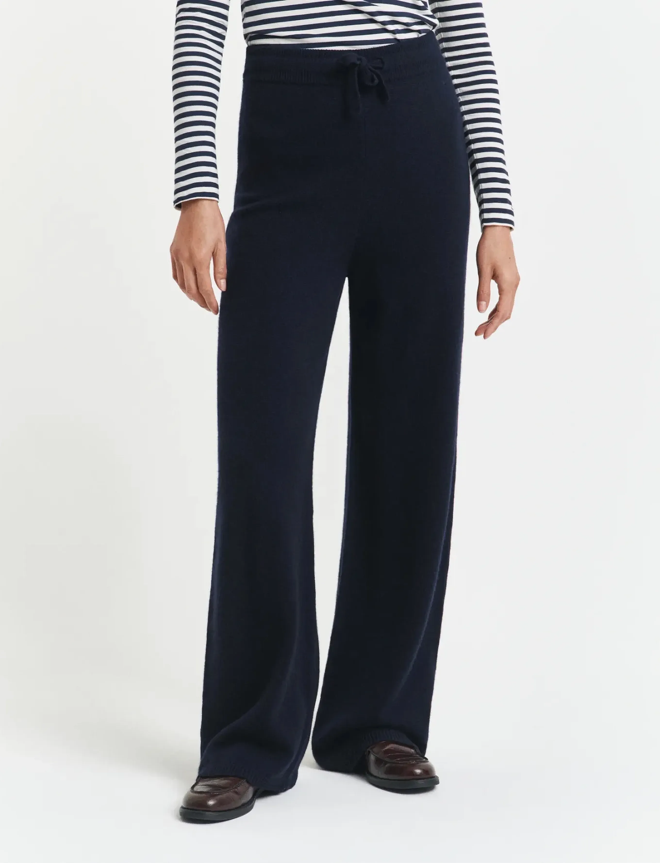 Gant Wool Knitted Pants, XL, Blue, Bukser > Brede Ben, Dame
