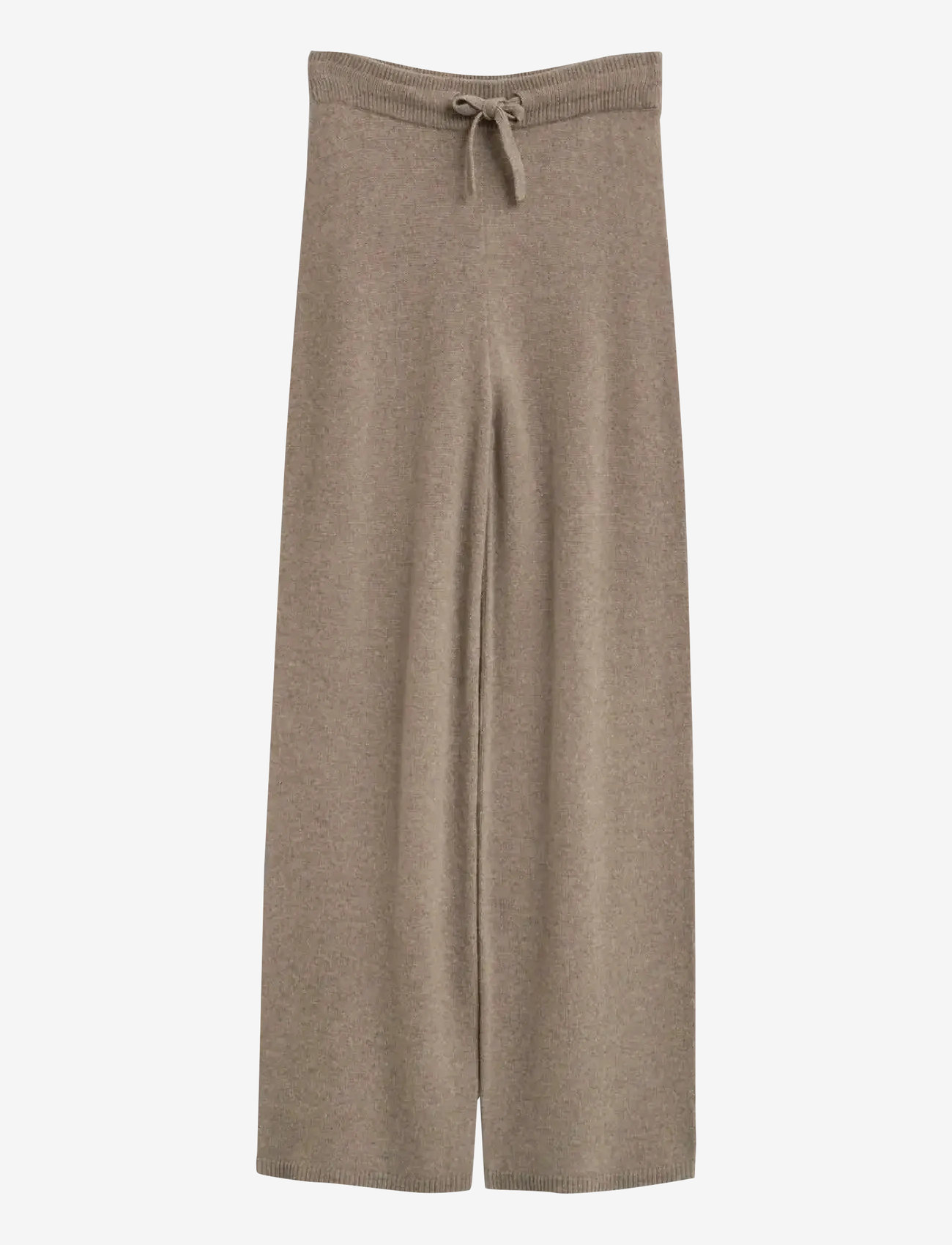 GANT - WOOL KNITTED PANTS - hosen mit weitem bein - taupe beige - 1