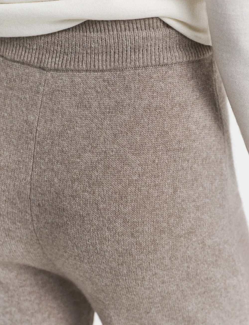 GANT - WOOL KNITTED PANTS - laia säärega püksid - taupe beige - 2
