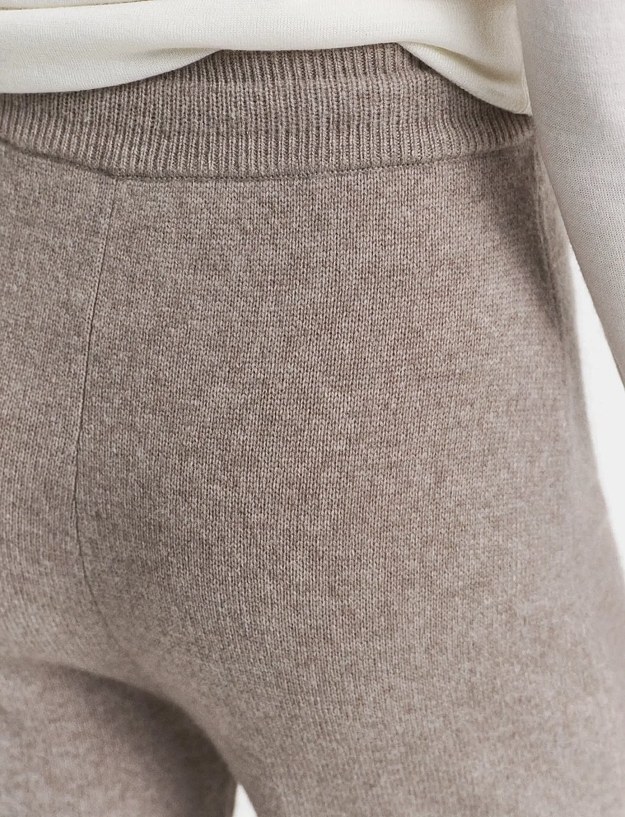 Gant - WOOL KNITTED PANTS - hosen mit weitem bein - taupe beige - 2