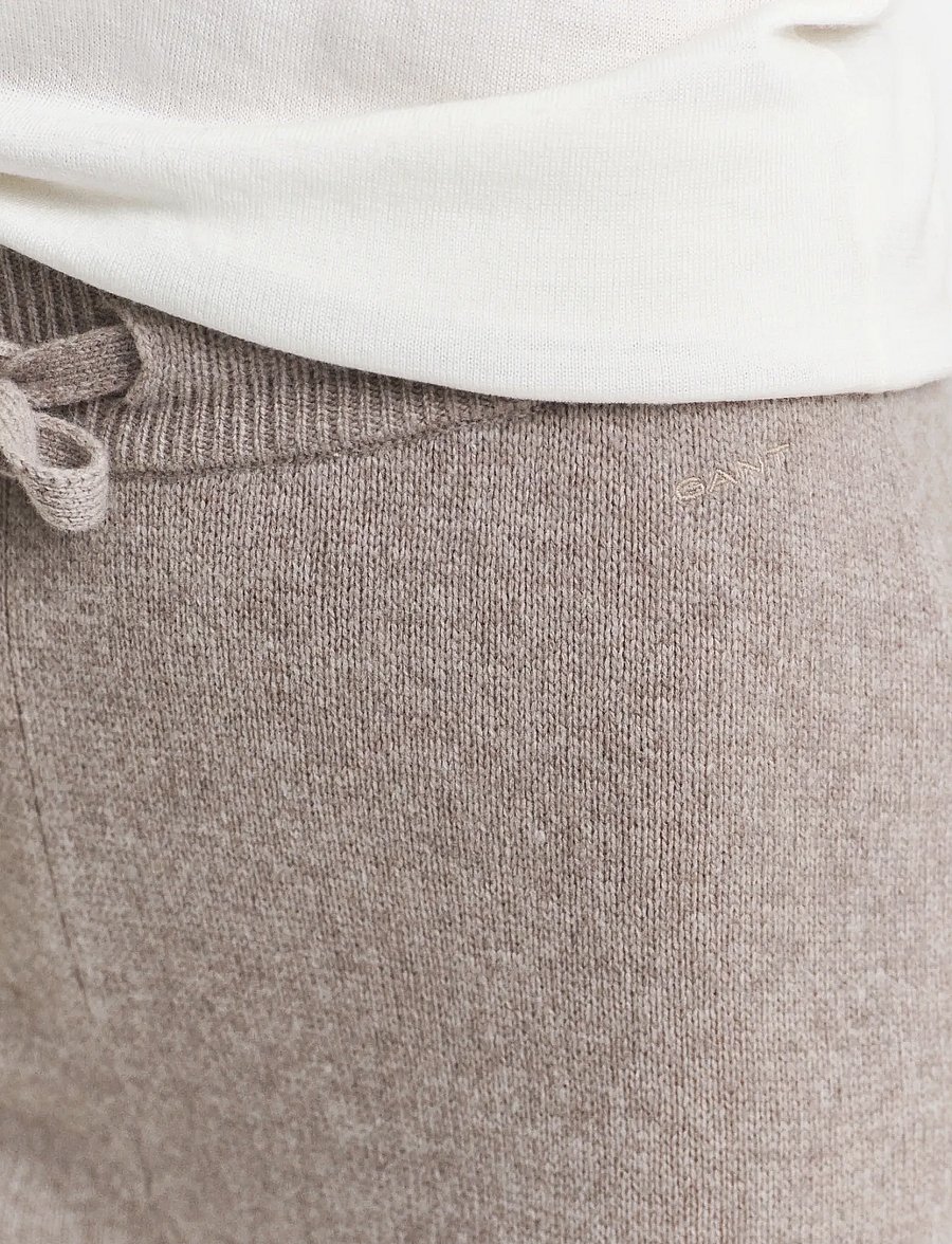 Gant - WOOL KNITTED PANTS - hosen mit weitem bein - taupe beige - 3