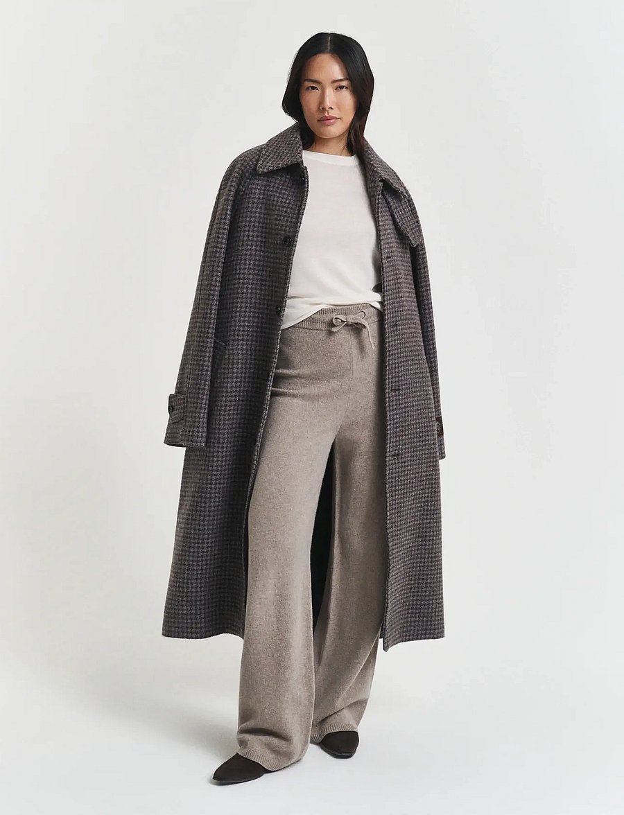 Gant - WOOL KNITTED PANTS - hosen mit weitem bein - taupe beige - 4