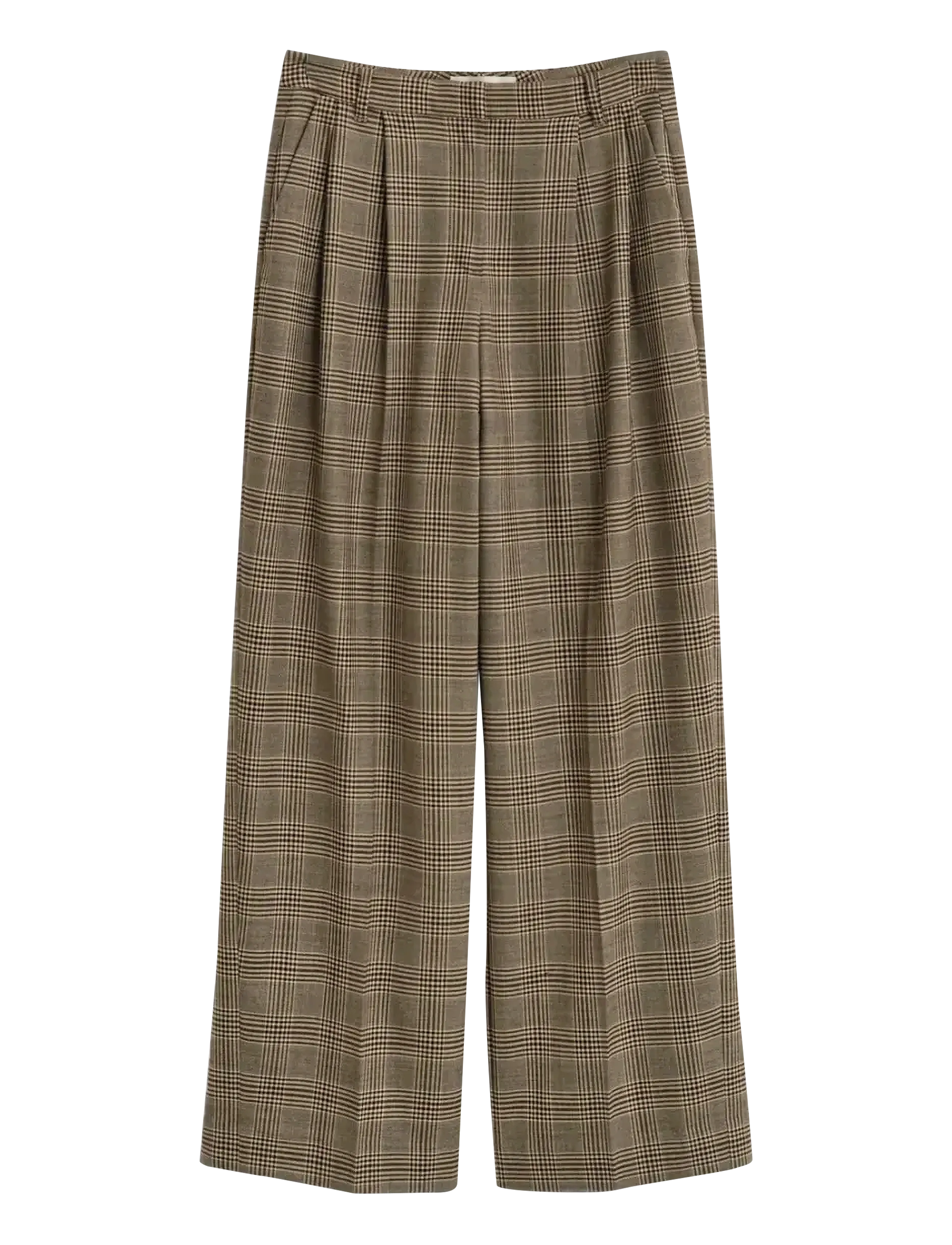 GANT CHECKED PLEATED WOOL BLEND PANTS - Skandinaavia mood - DEEP BROWN / brown