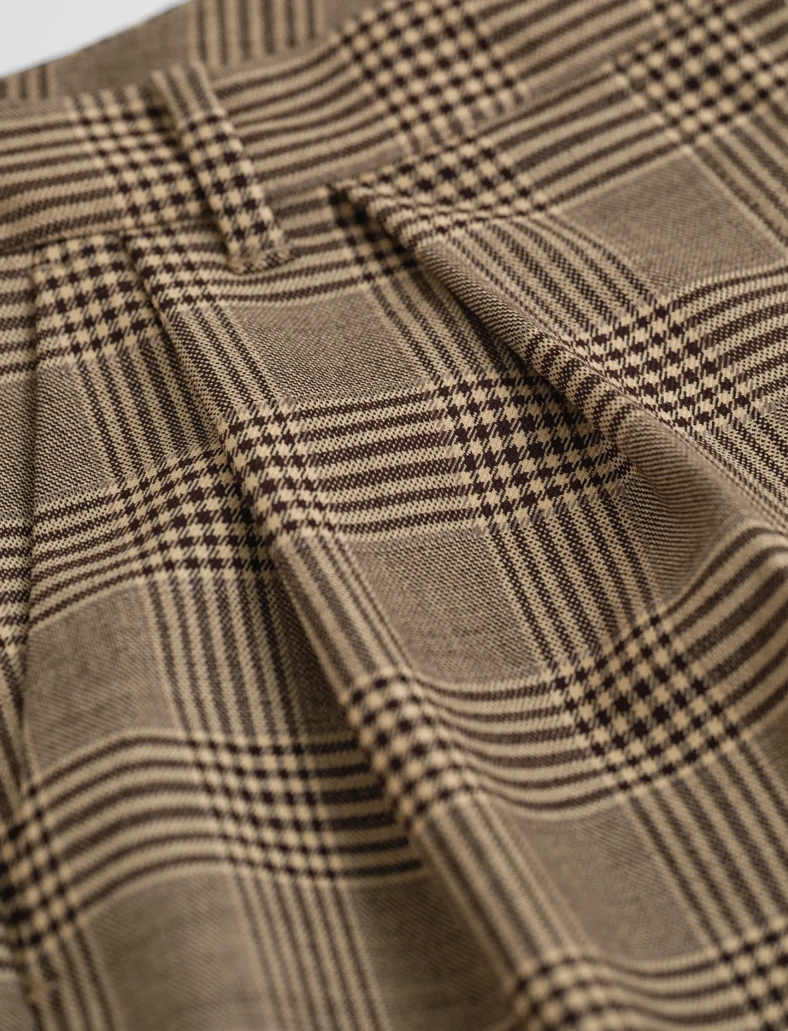 Gant - CHECKED PLEATED WOOL BLEND PANTS - bukser med brede ben - deep brown - 1