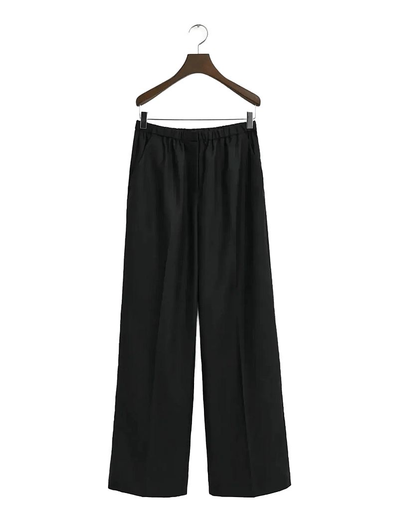 GANT - WOOL BLEND PULL ON PANTS - bukser med lige ben - black - 1