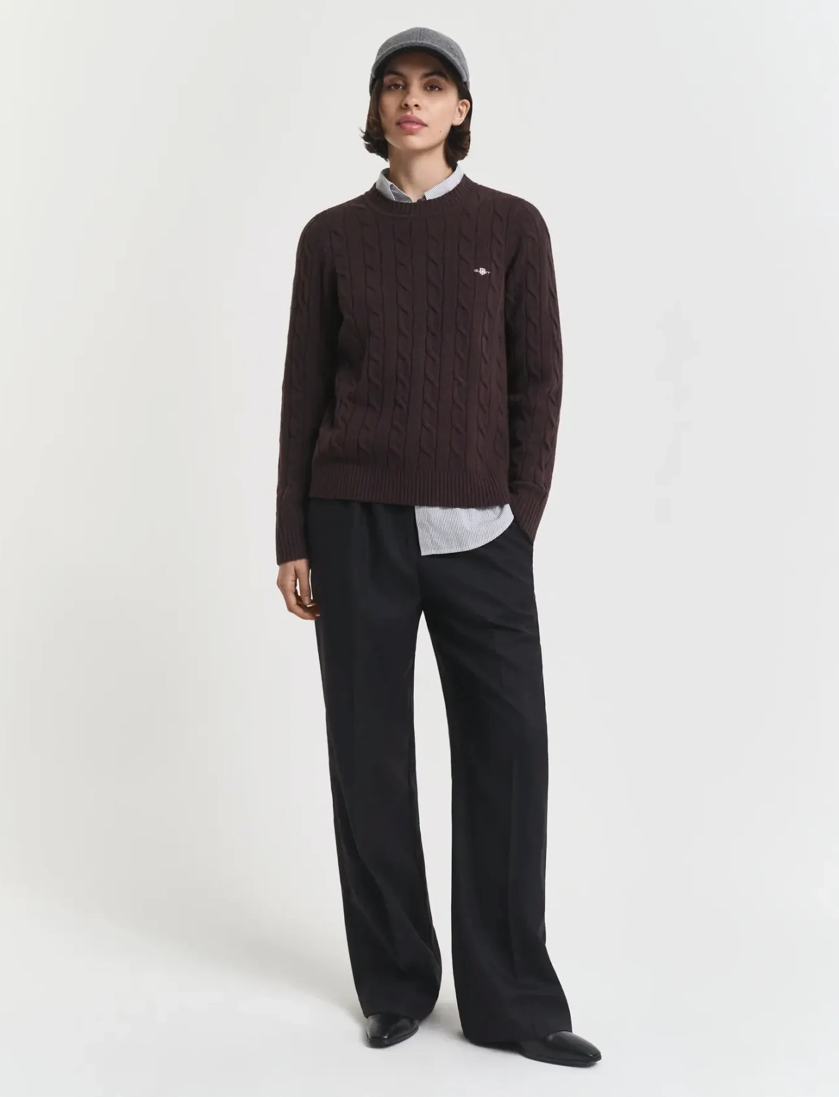 Gant Wool Blend Pull On Pants, 36, Trousers, Schwarz - Straight Leg, Frauen