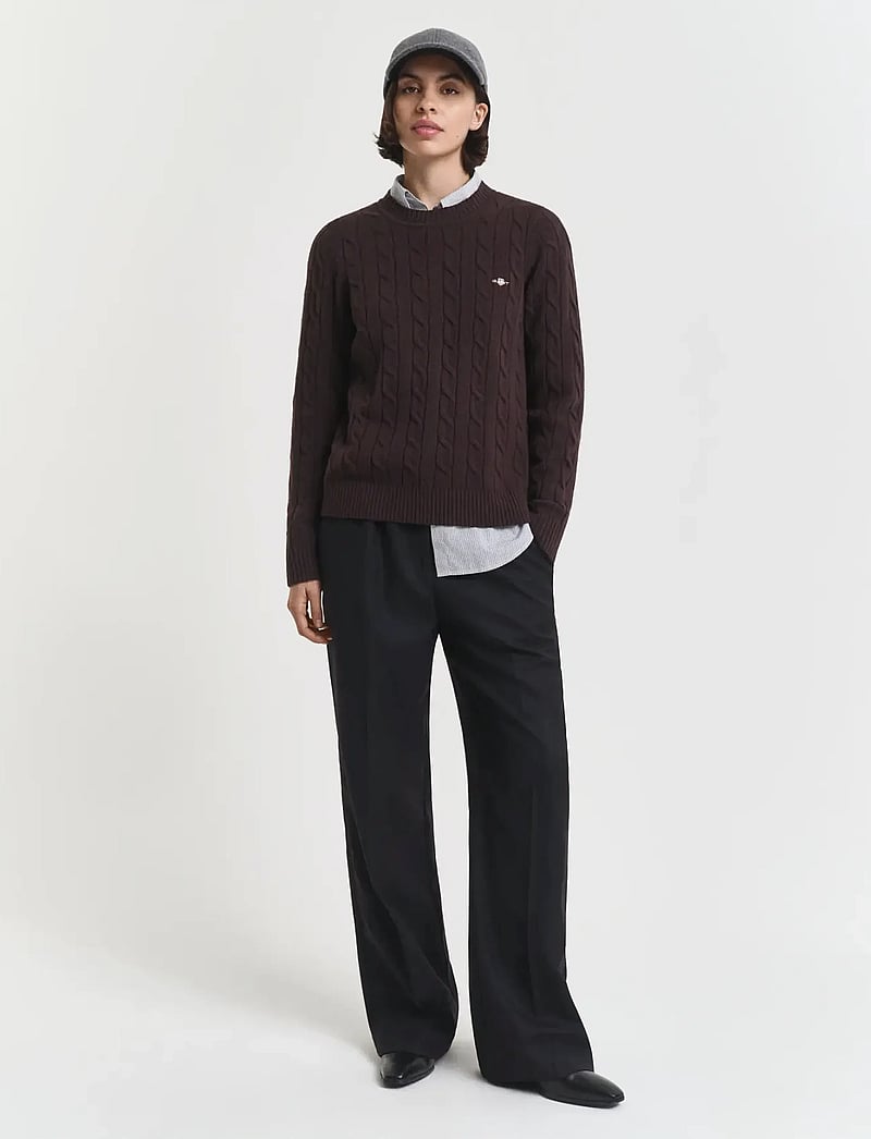 GANT - WOOL BLEND PULL ON PANTS - bukser med lige ben - black - 0
