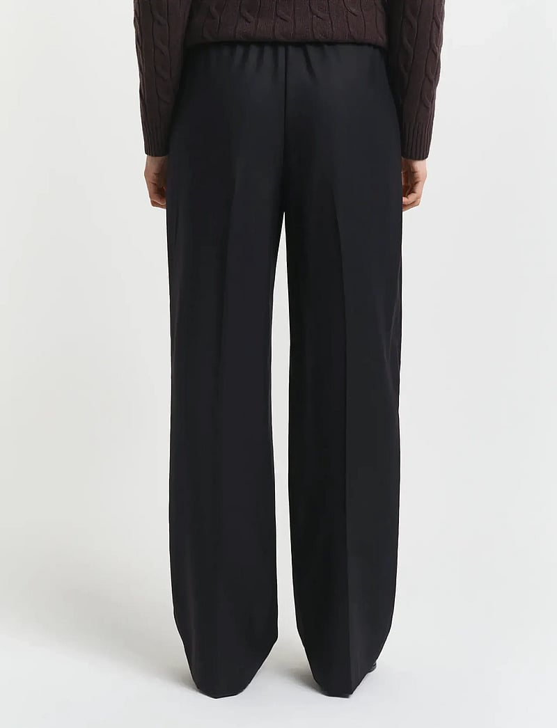 GANT - WOOL BLEND PULL ON PANTS - bukser med lige ben - black - 2