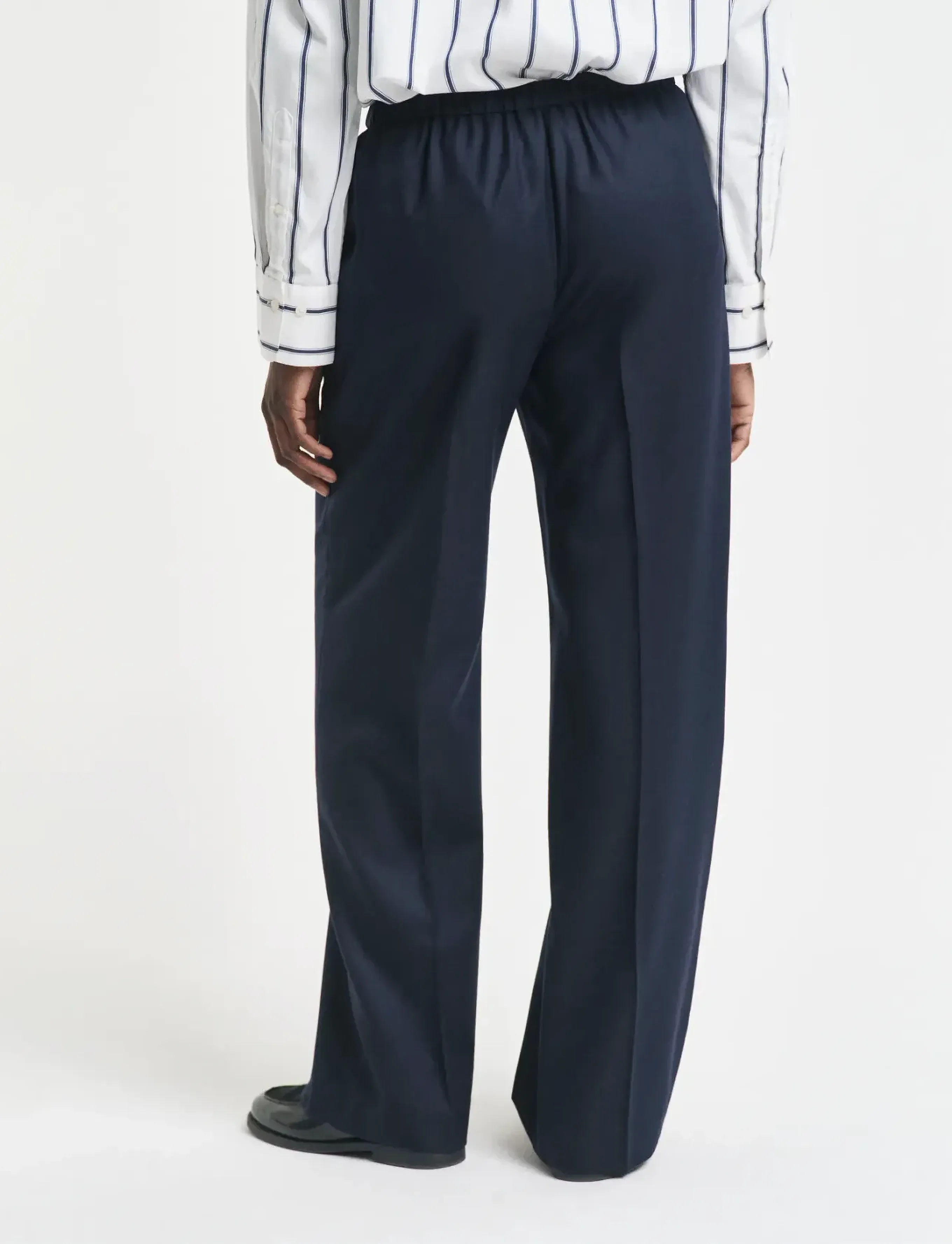 Gant - WOOL BLEND PULL ON PANTS - raka byxor - evening blue - 2