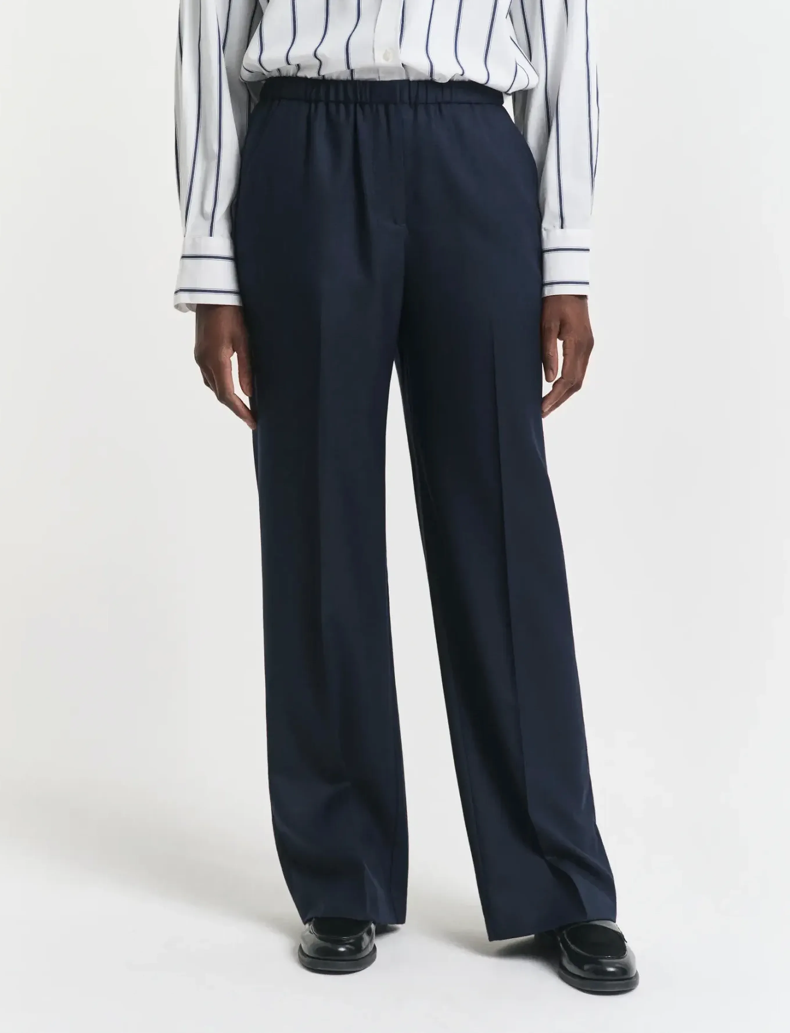 Gant - WOOL BLEND PULL ON PANTS - raka byxor - evening blue - 3