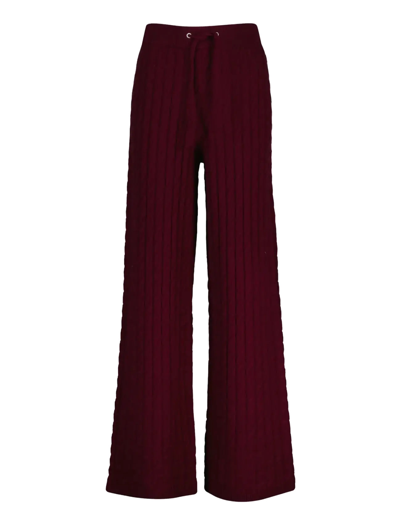 Gant WOOL CASHMERE CABLE KNIT PANTS - Trousers - DARKENED WINE / burgundy
