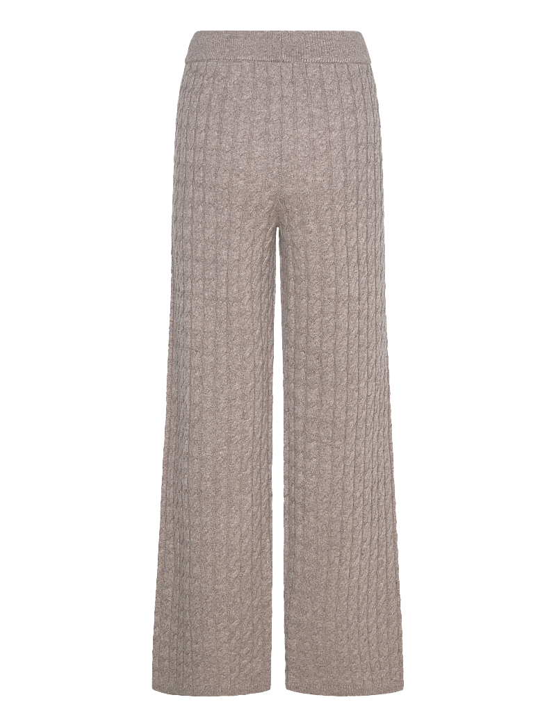 GANT - WOOL CASHMERE CABLE KNIT PANTS - jogginghosen - taupe beige - 2