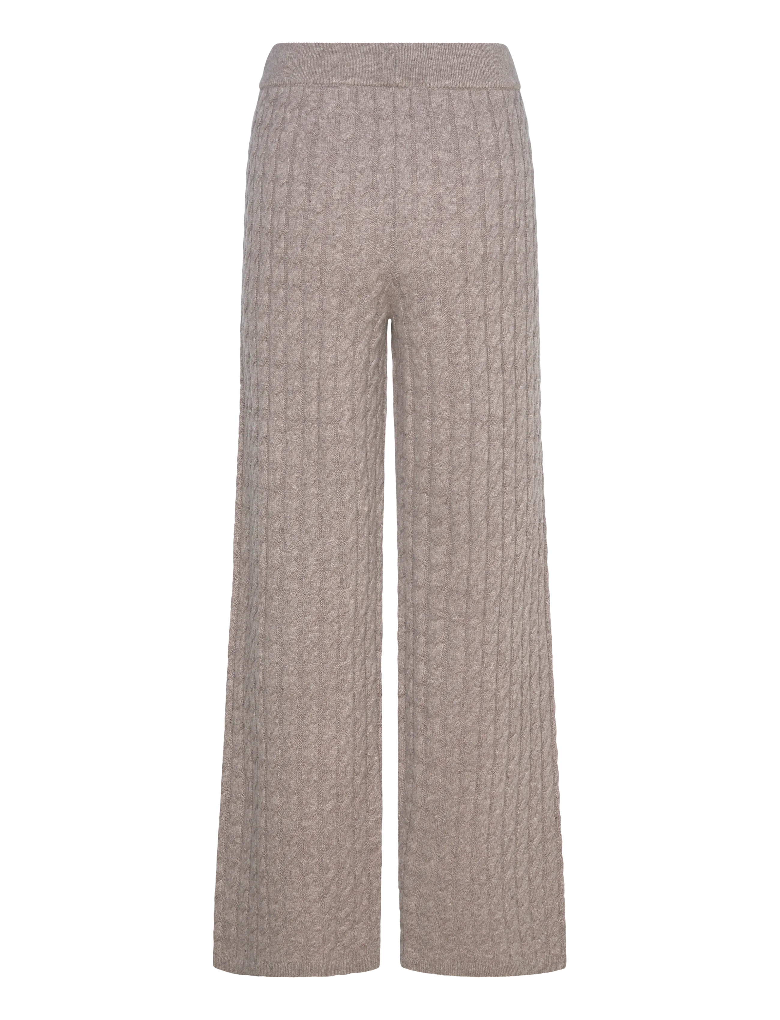 GANT - WOOL CASHMERE CABLE KNIT PANTS - taupe beige - 2