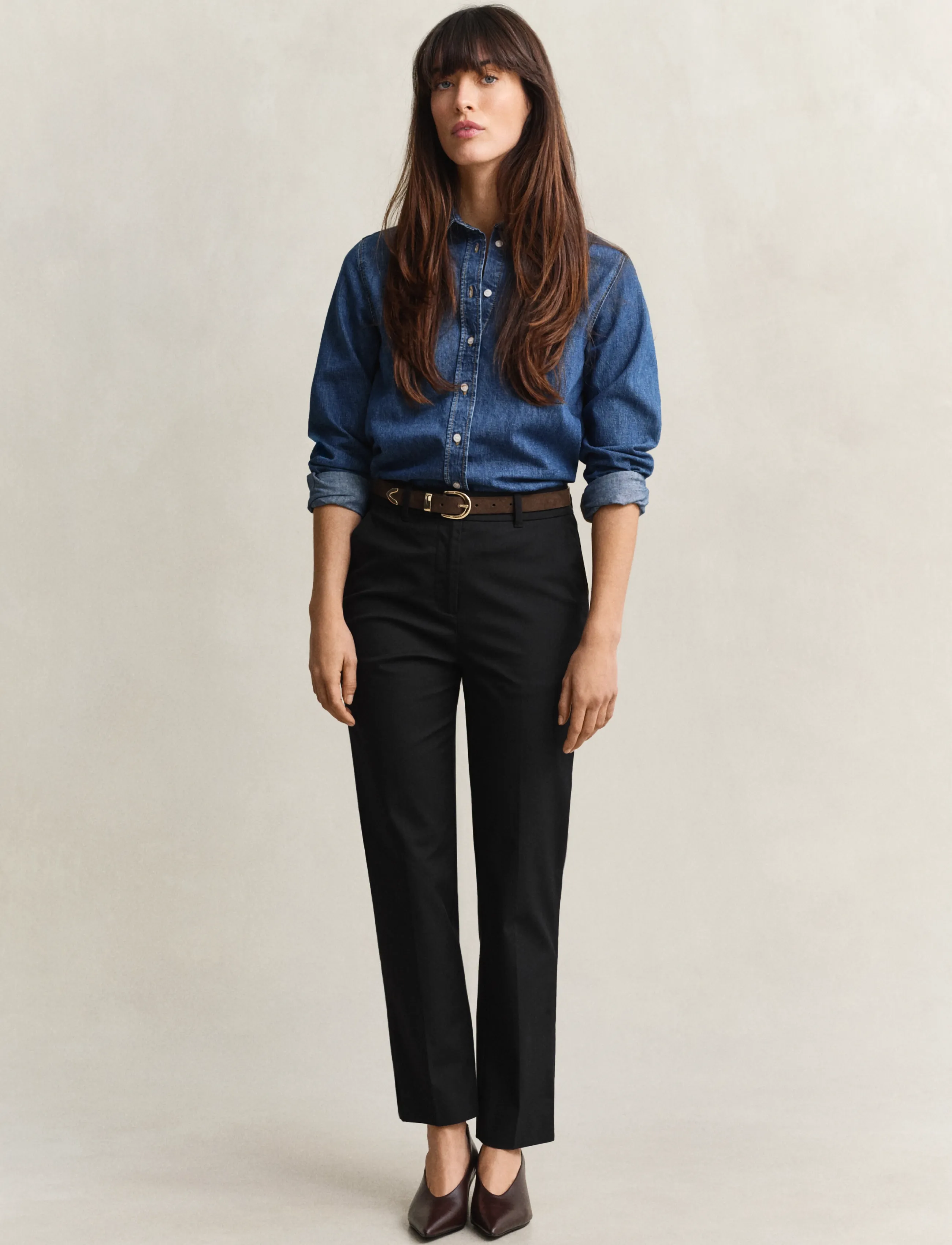 Gant Slim Slacks, 44, Trousers, Schwarz - Fit Frauen