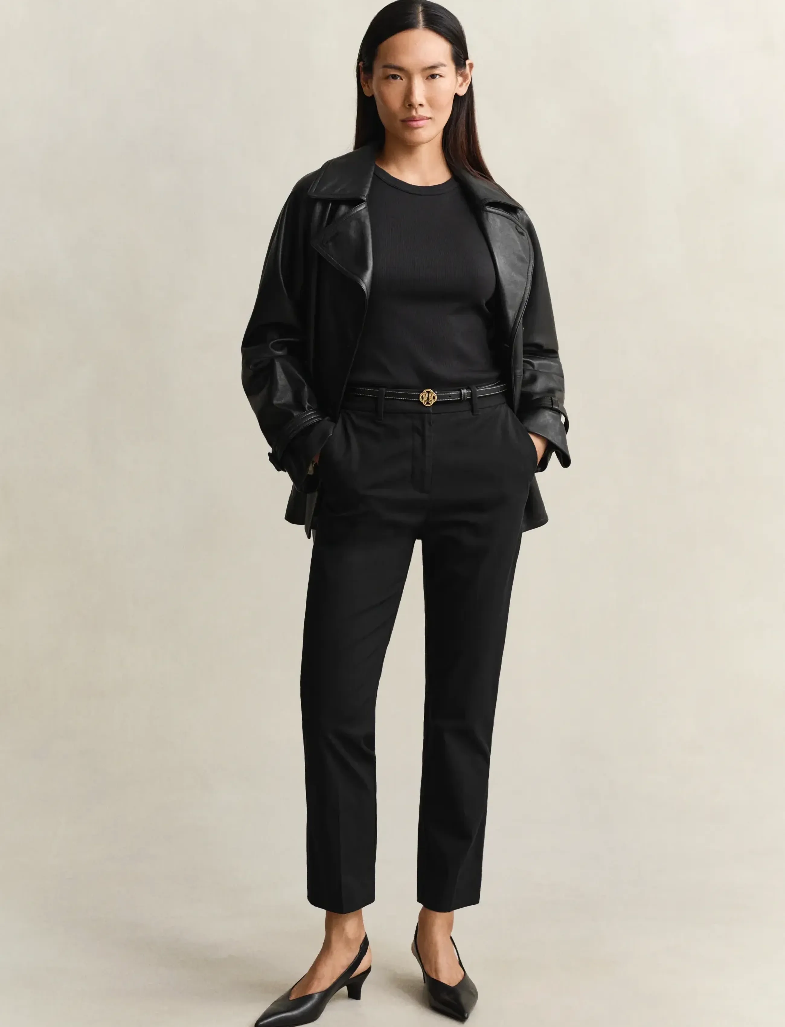 Gant - Slim Slacks - kitsalõikelised püksid - black - 4