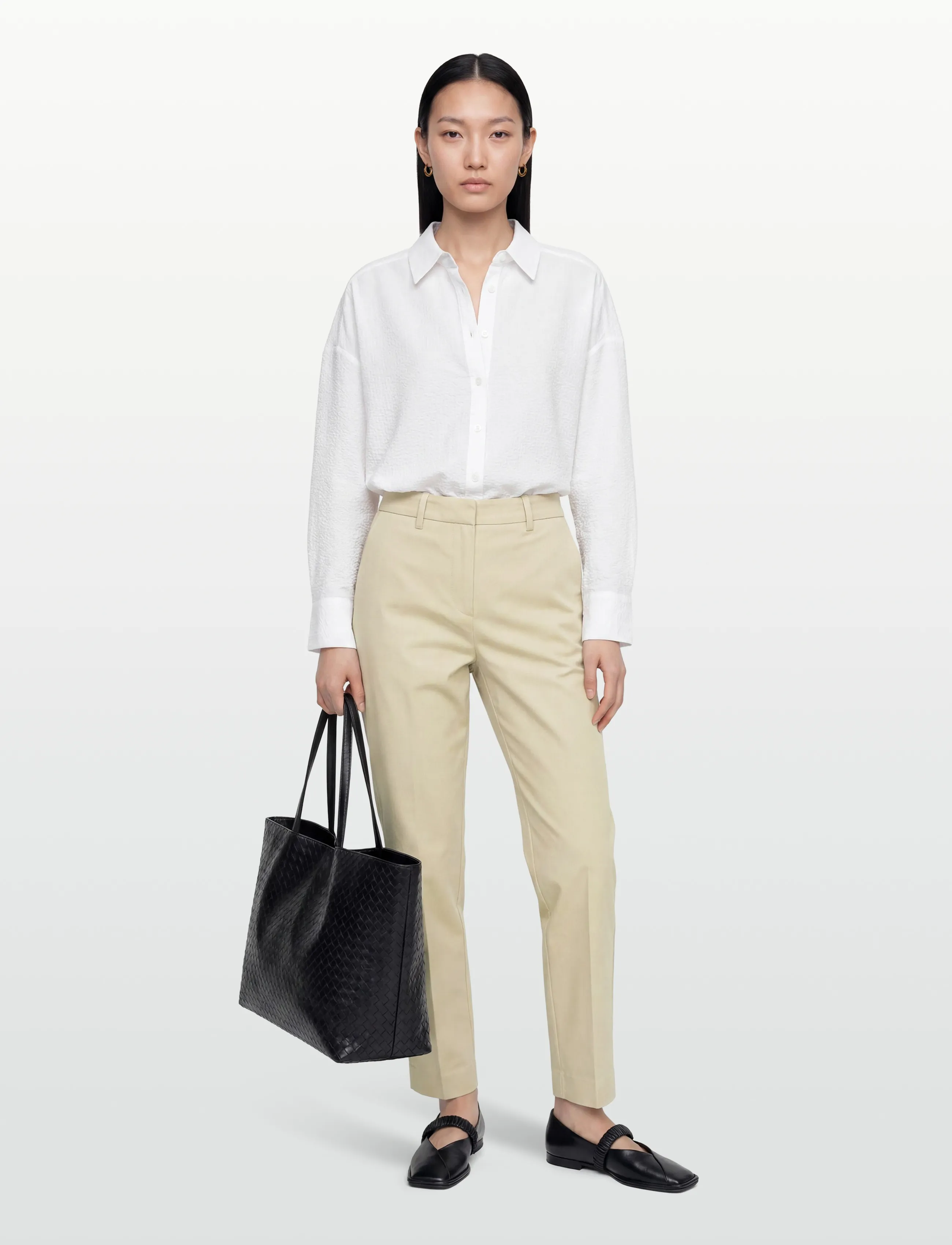 Gant Slim Slacks, 36, Beige, Bukser > Slim Fit-Bukser, Dame