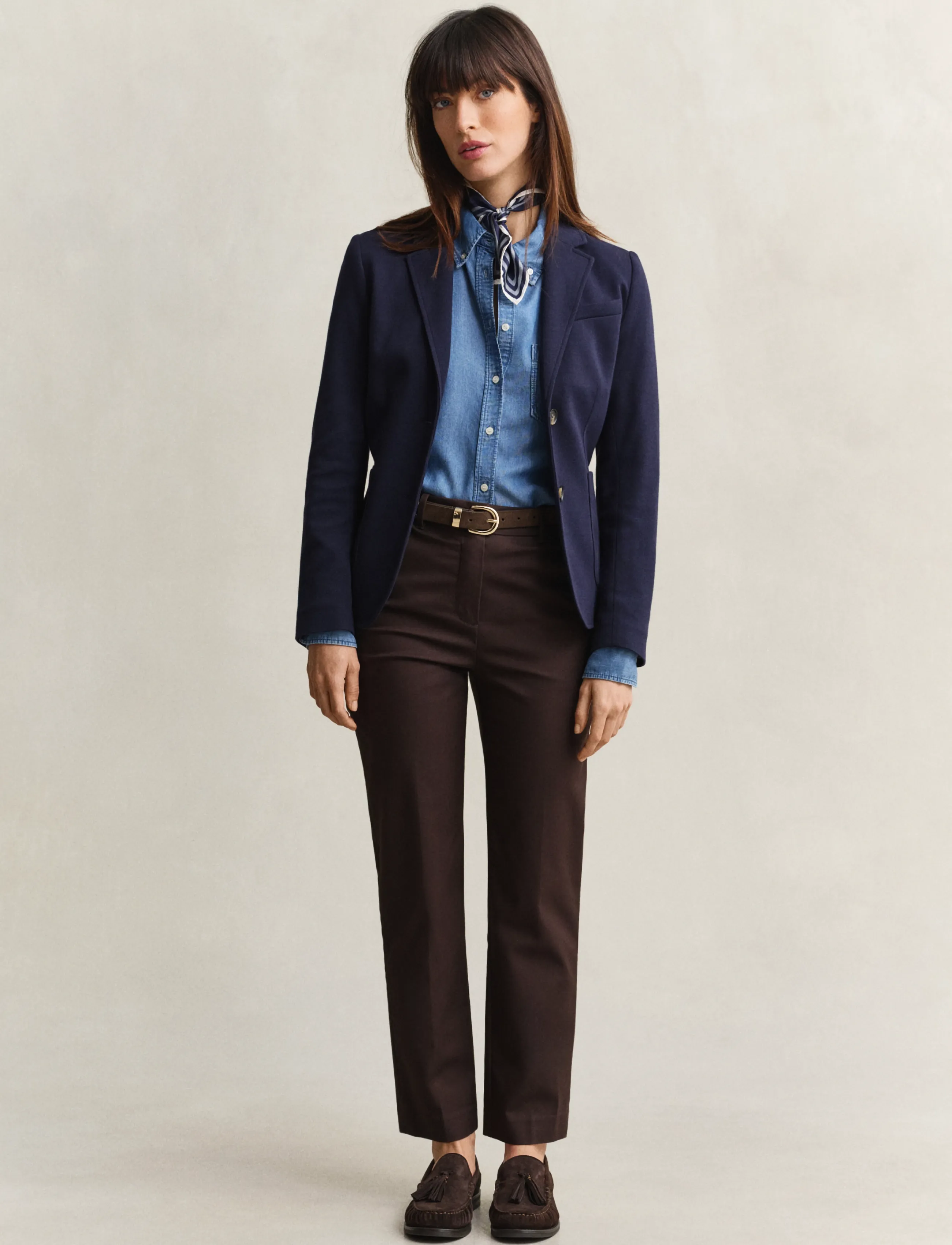 Gant Slim Slacks, 40, Brown, Bukser > Slim Fit-Bukser, Dame