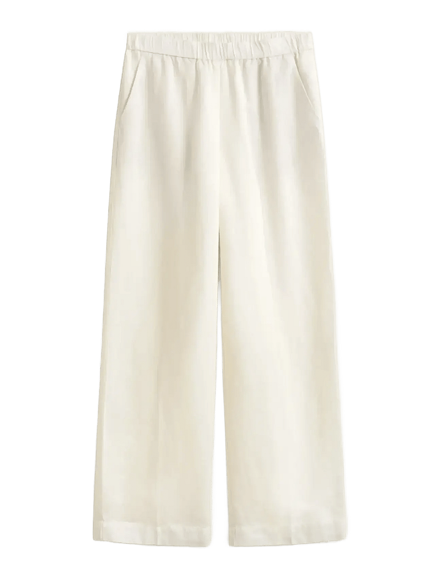 Gant - LINEN BLEND PULL ON PANTS - leinenhosen - eggshell - 1
