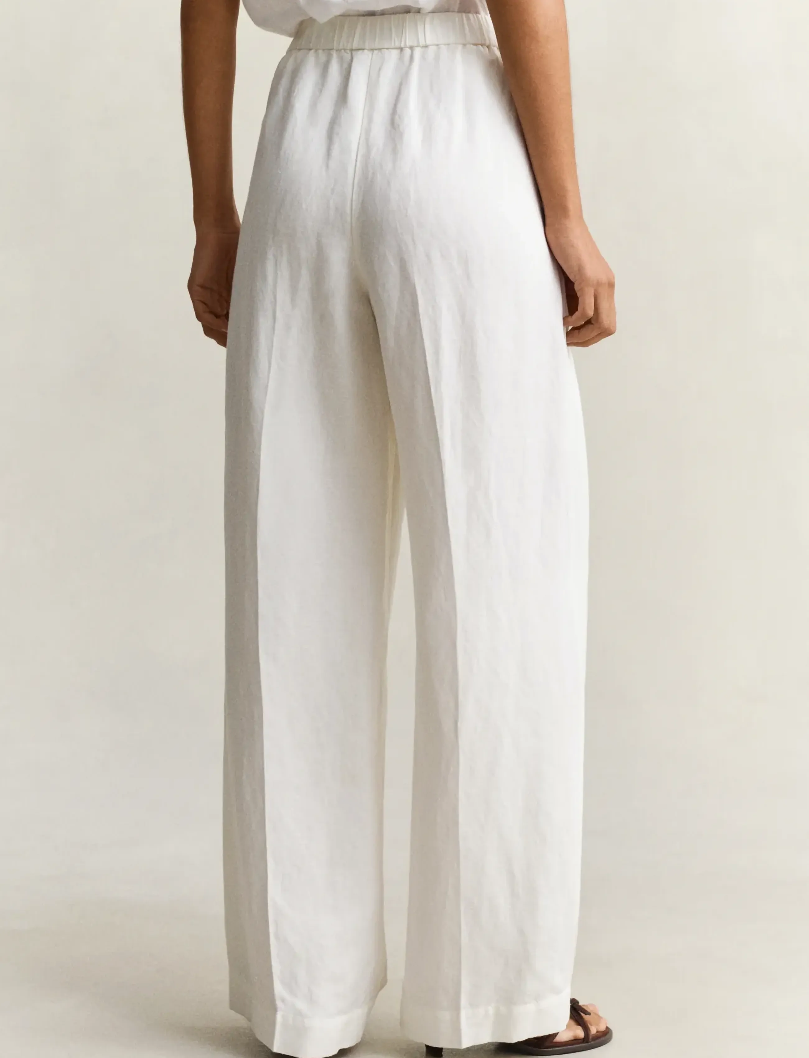 Gant - LINEN BLEND PULL ON PANTS - leinenhosen - eggshell - 2