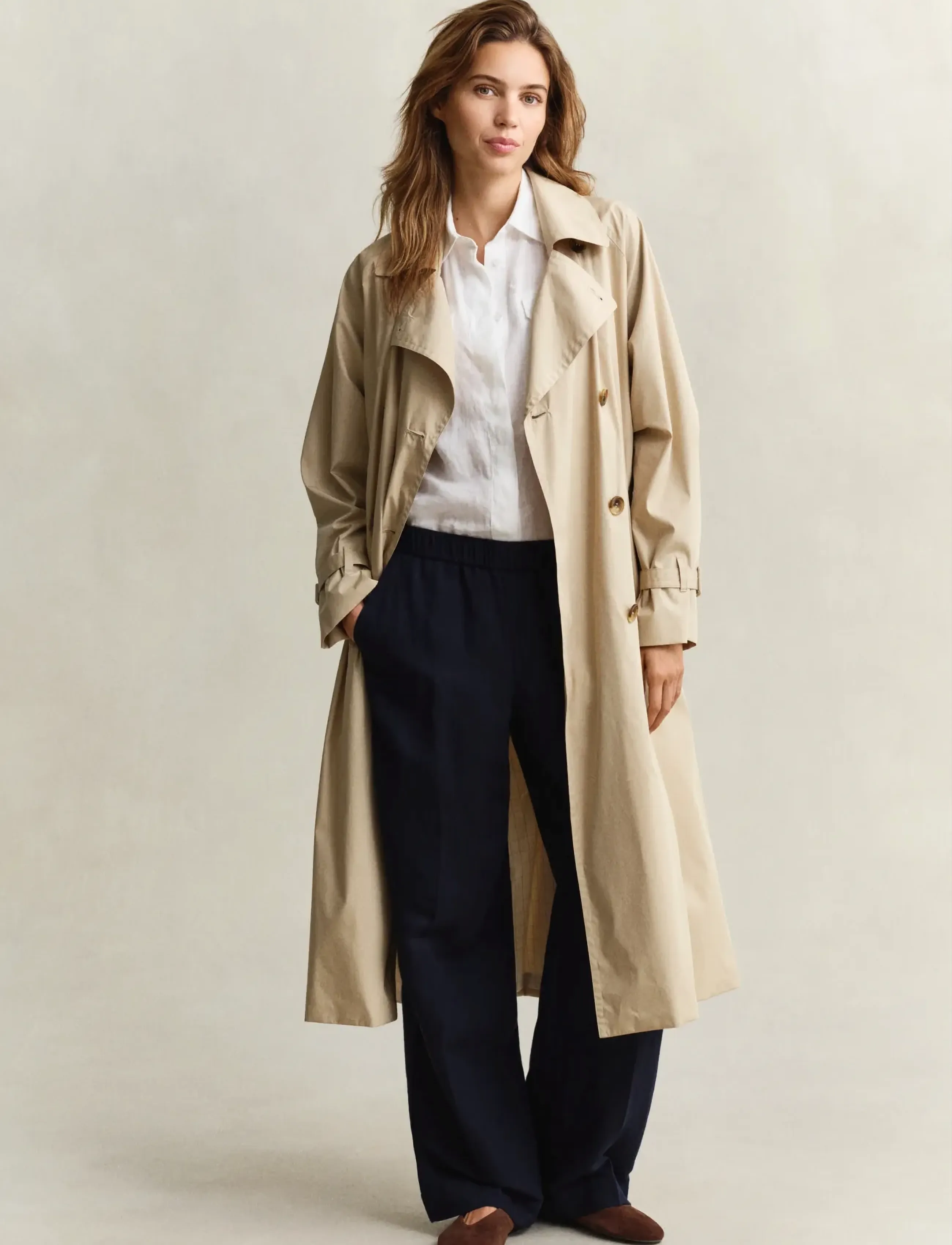 Gant - LINEN BLEND PULL ON PANTS - linbukser - evening blue - 4